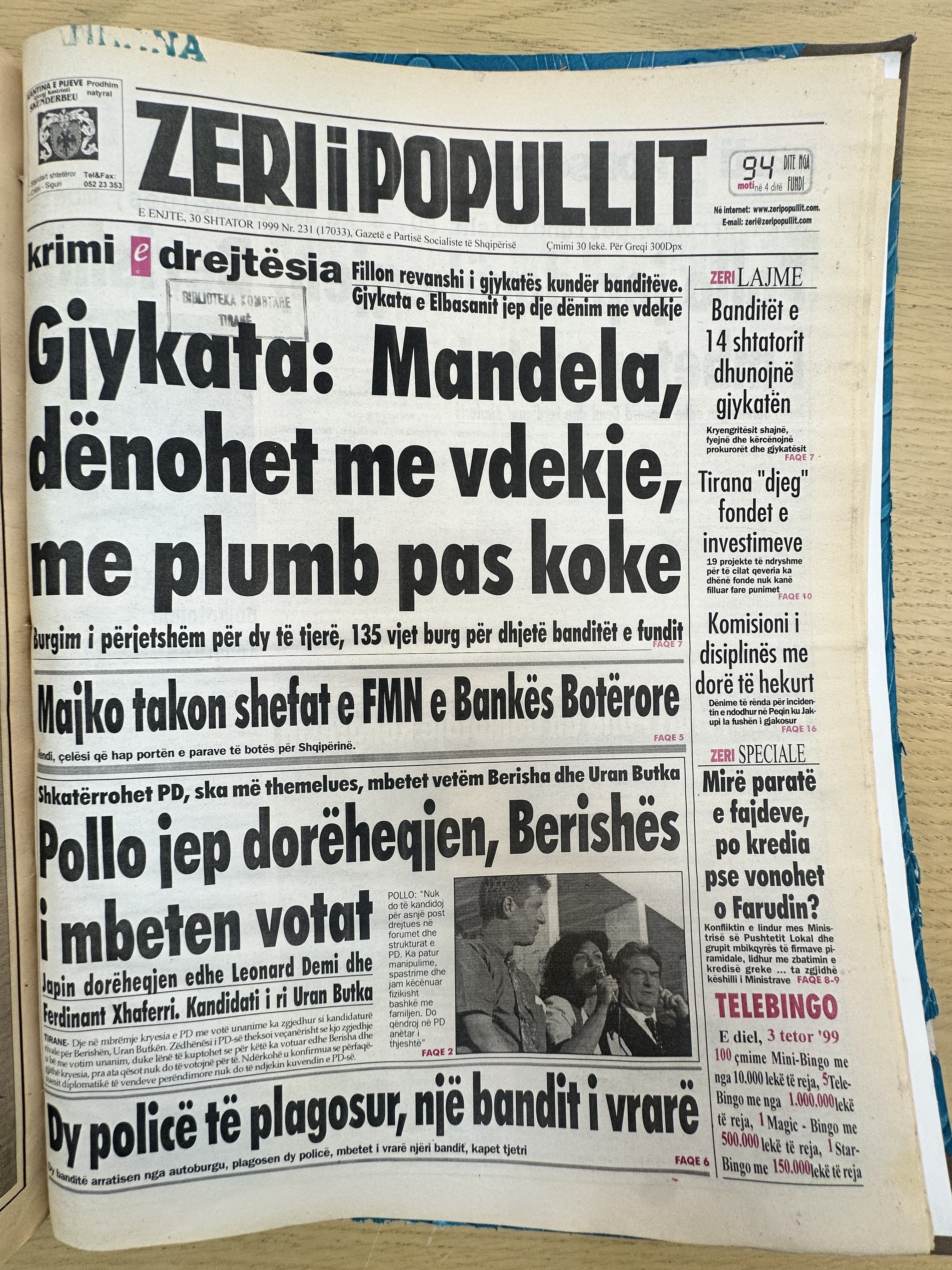 Zëri i Popullit 1999-09-30