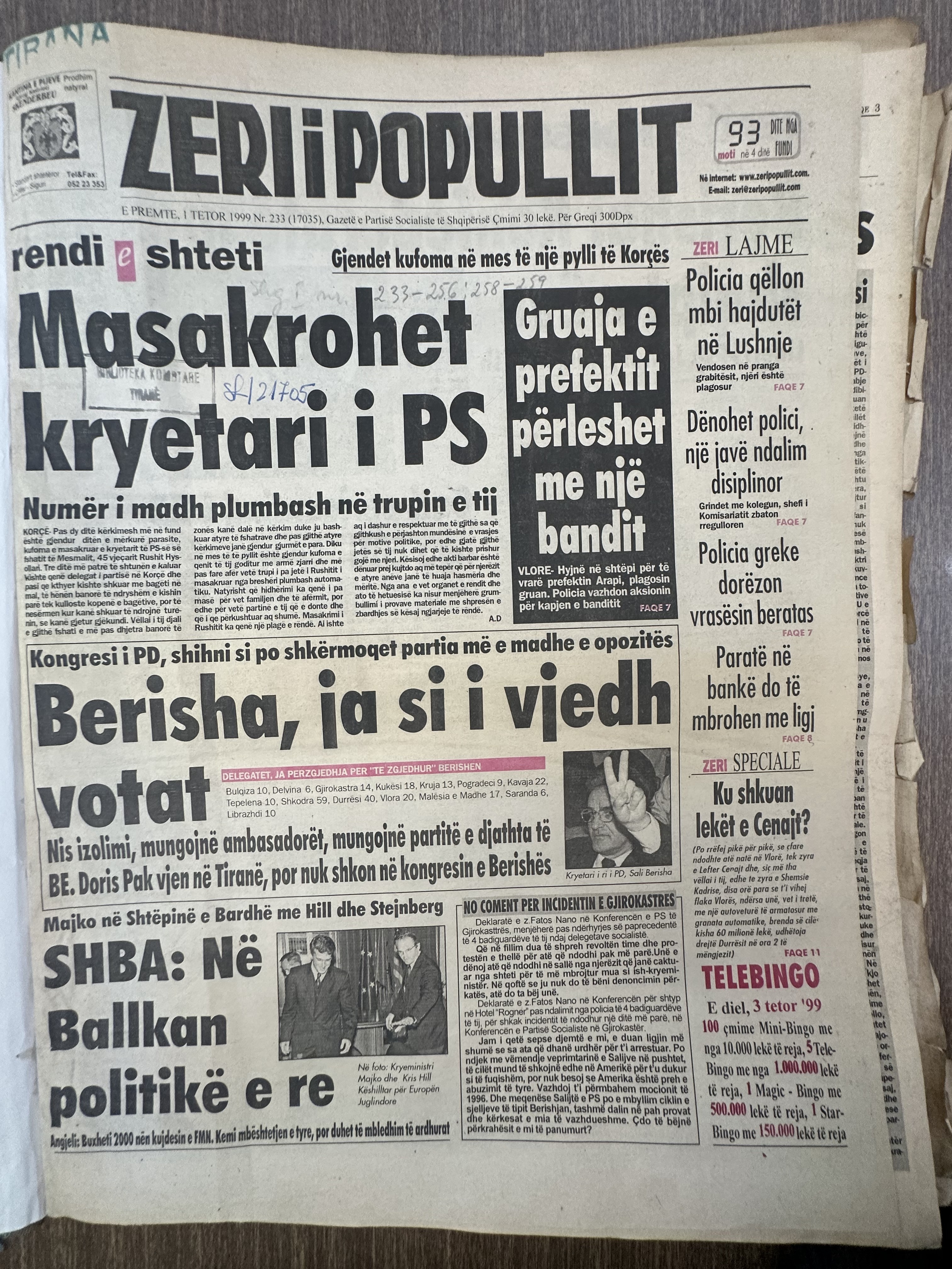 Zëri i Popullit 1999-10-01