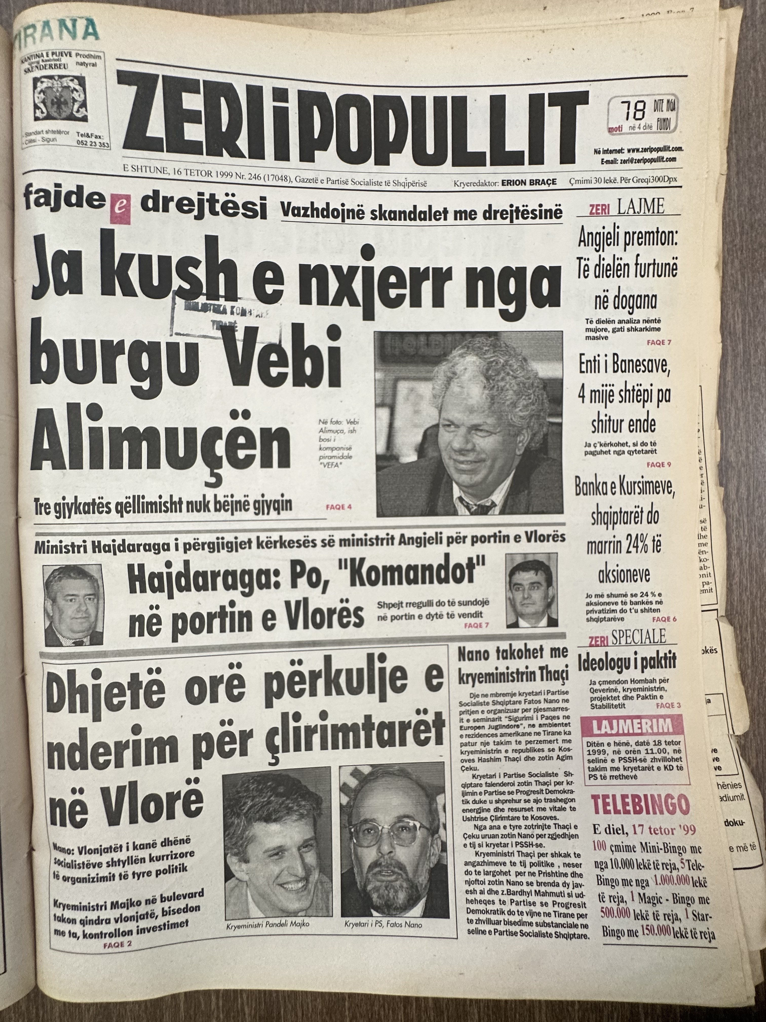 Zëri i Popullit 1999-10-16