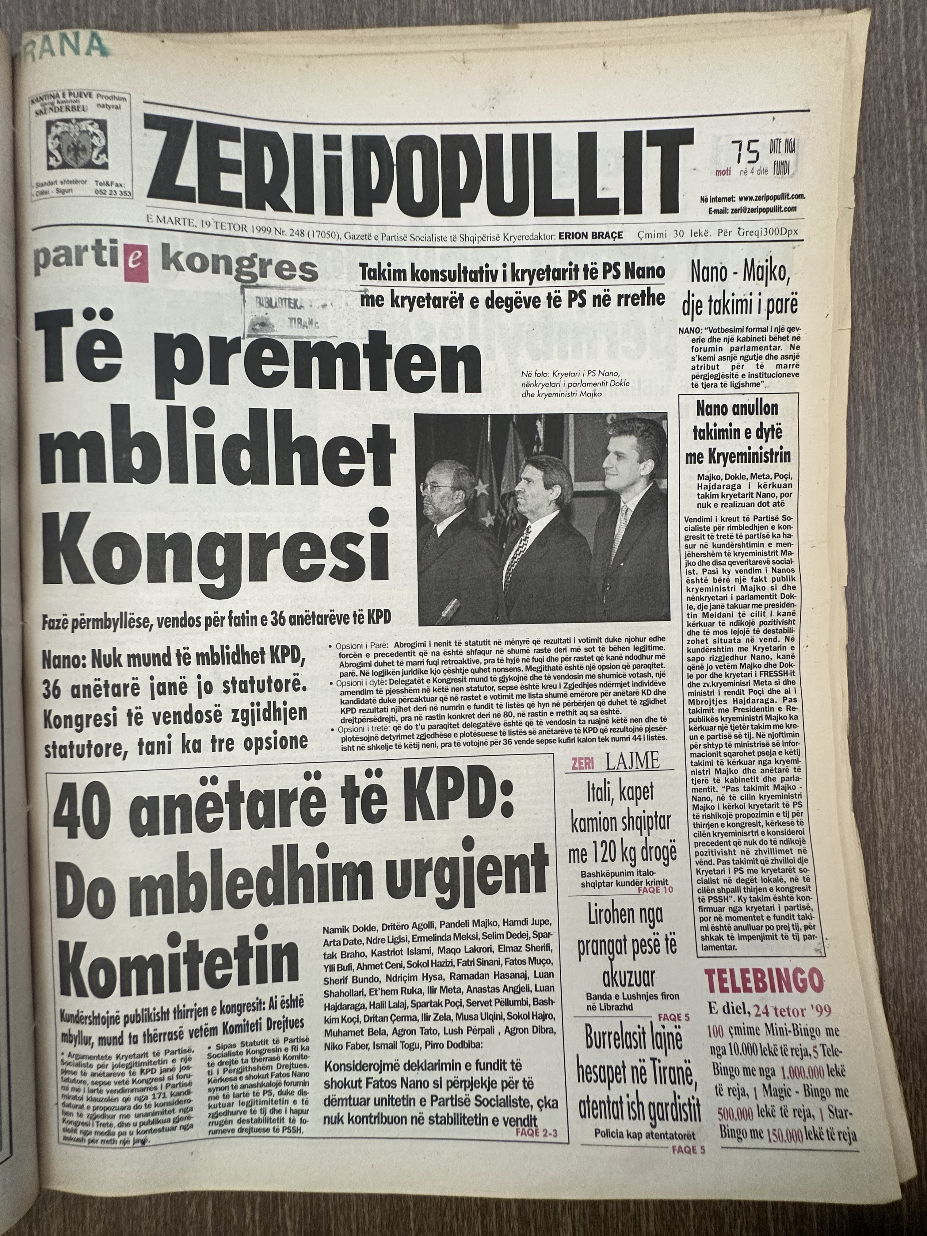 Zëri i Popullit 1999-10-19