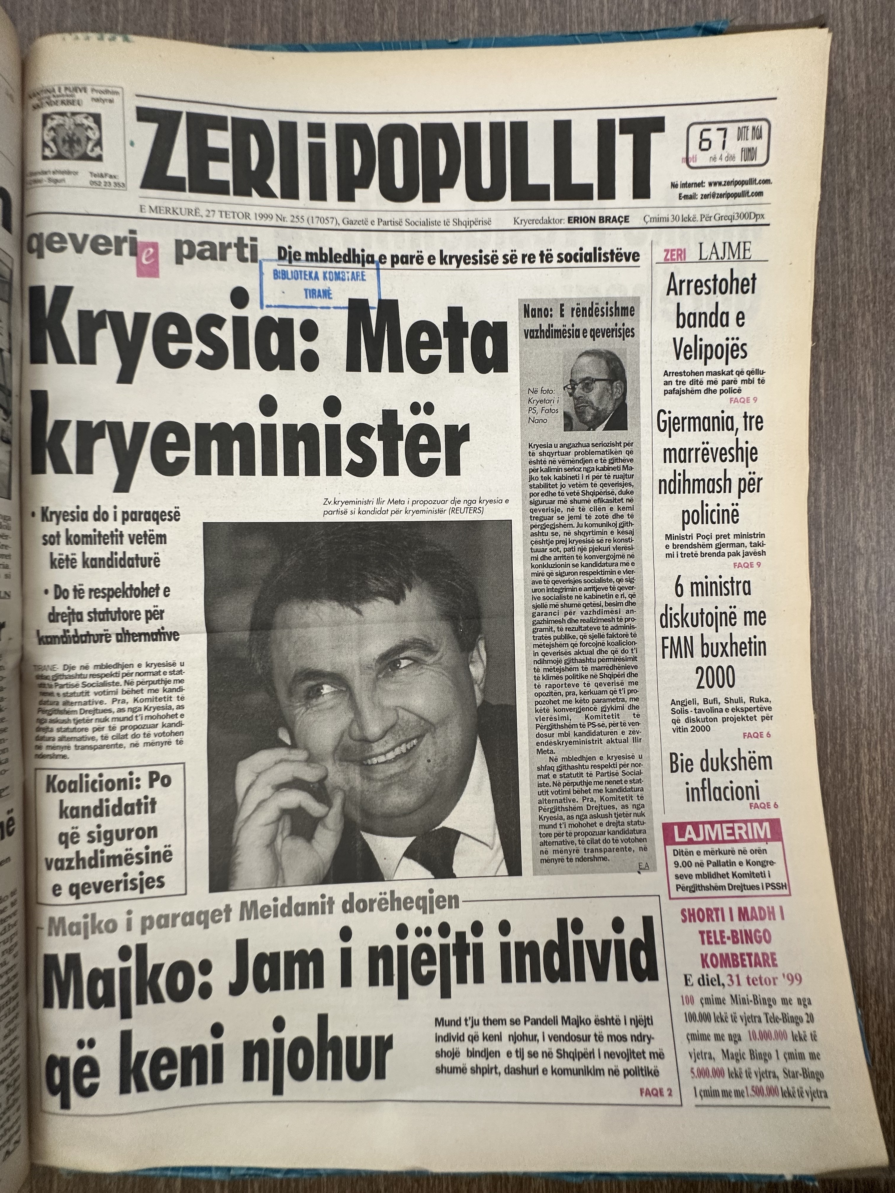 Zëri i Popullit 1999-10-27