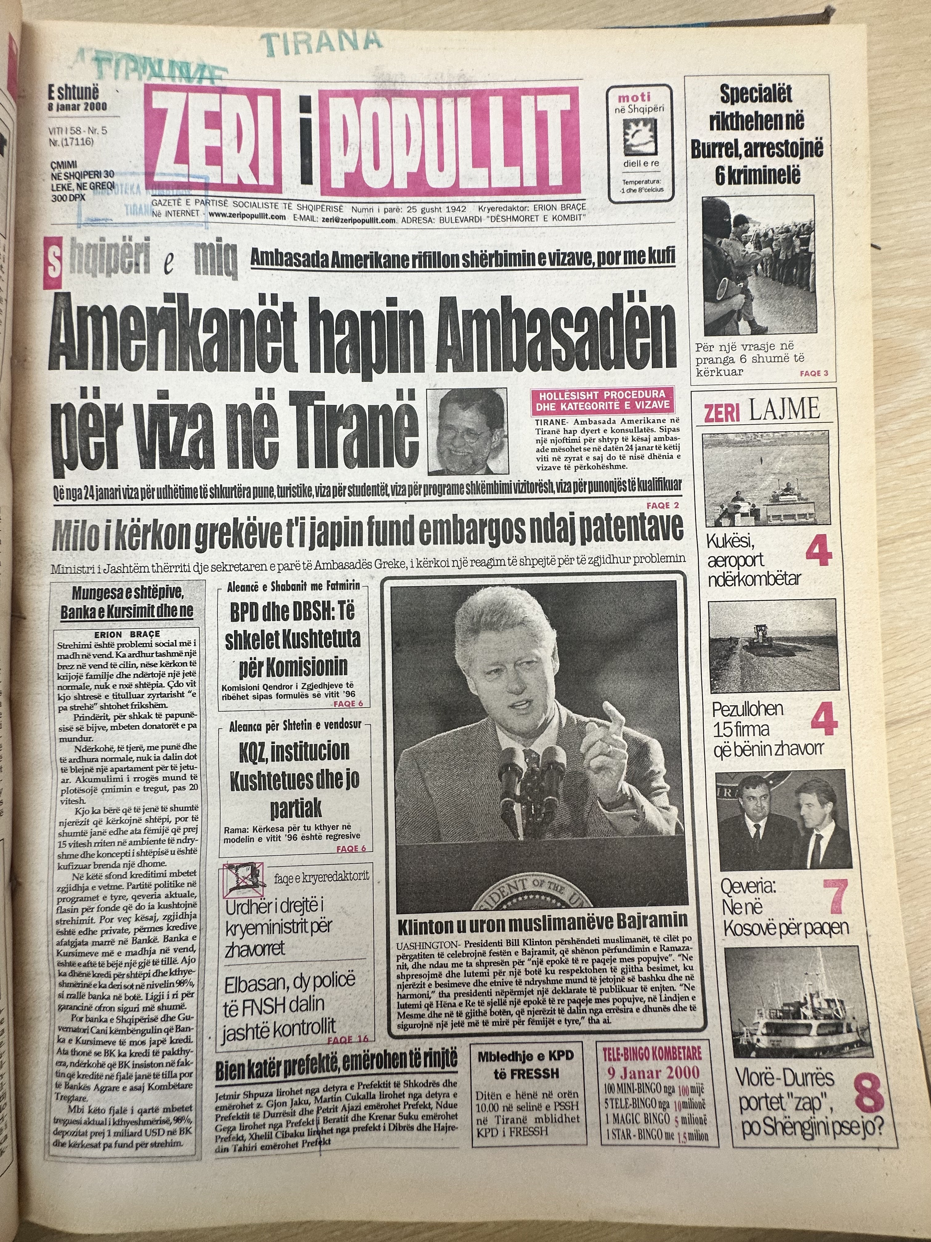 Zëri i Popullit 2000-01-08
