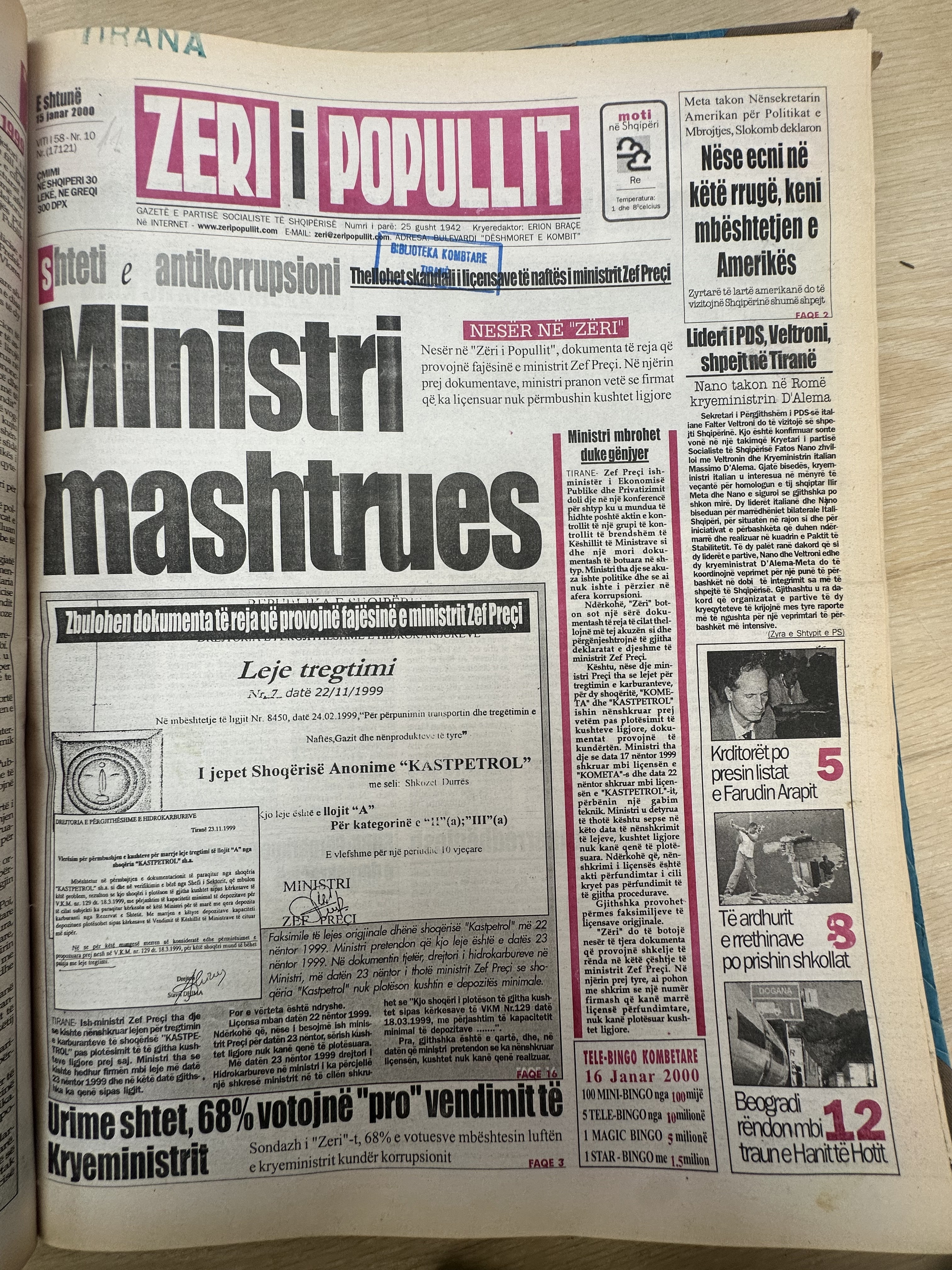 Zëri i Popullit 2000-01-15