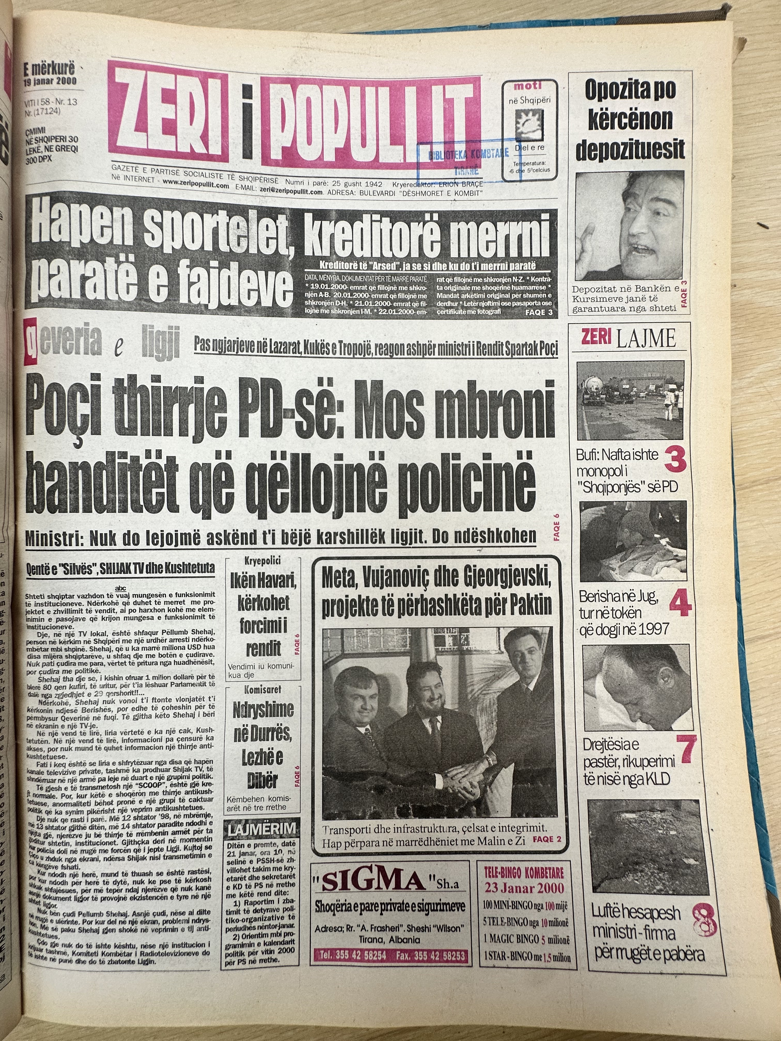 Zëri i Popullit 2000-01-19