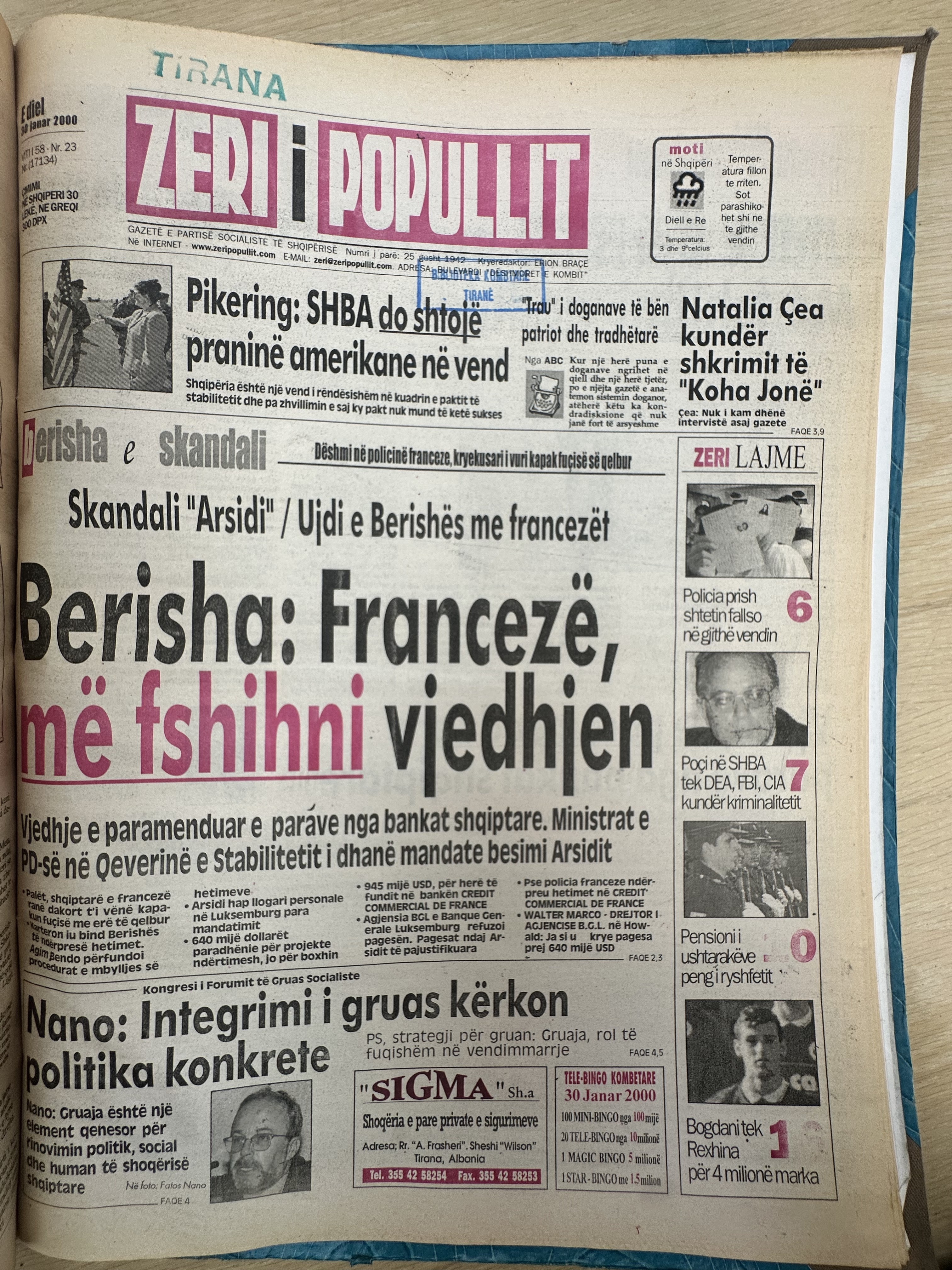 Zëri i Popullit 2000-01-30