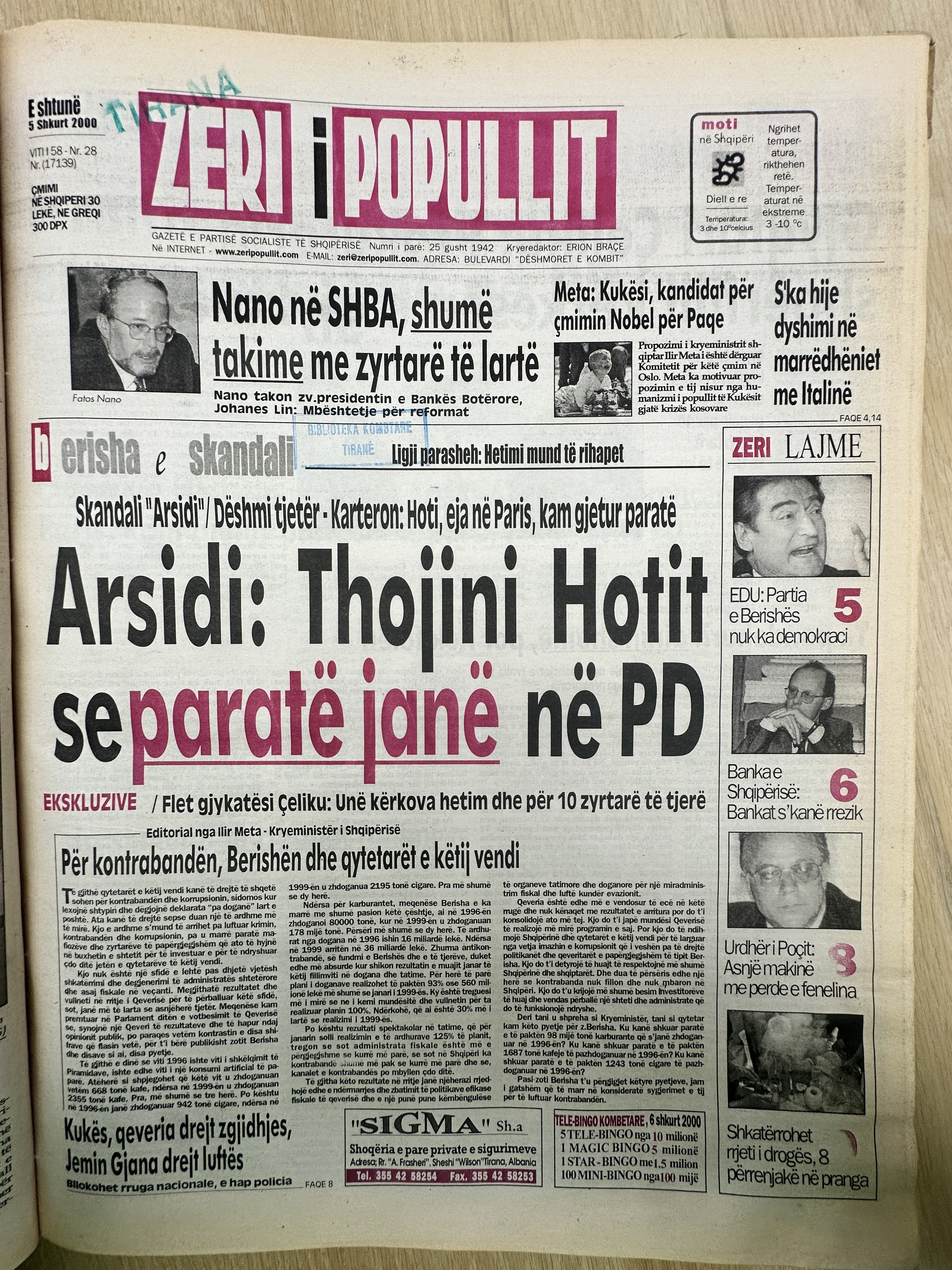 Zëri i Popullit 2000-02-05