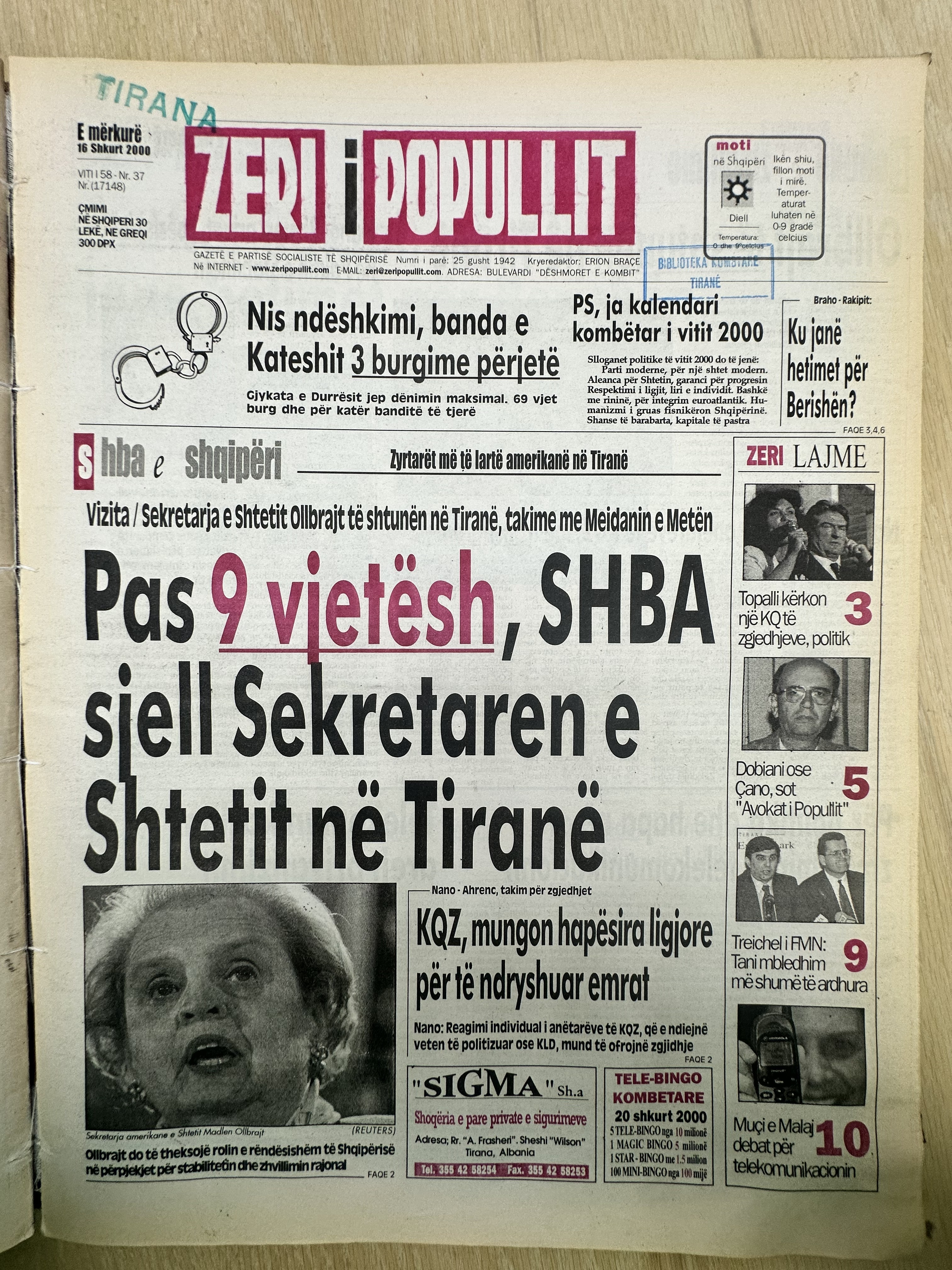 Zëri i Popullit 2000-02-16