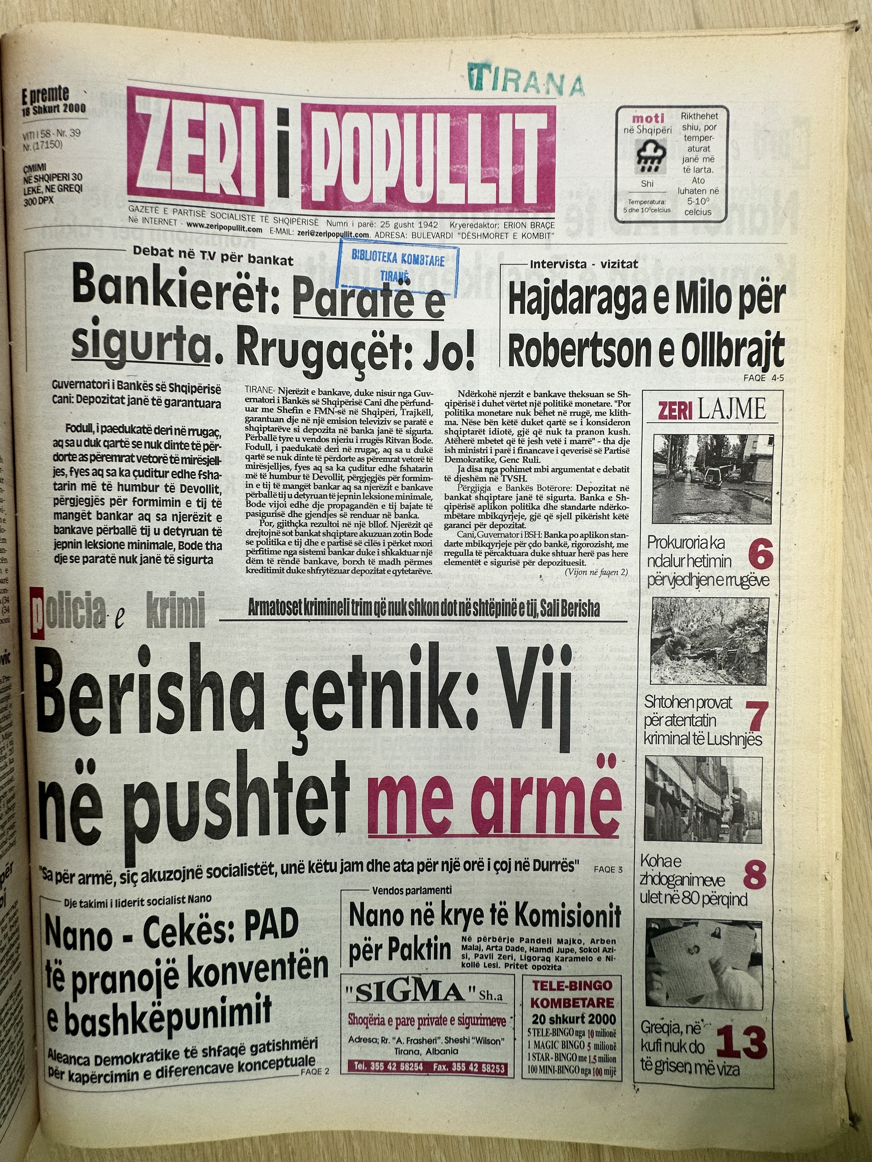 Zëri i Popullit 2000-02-18