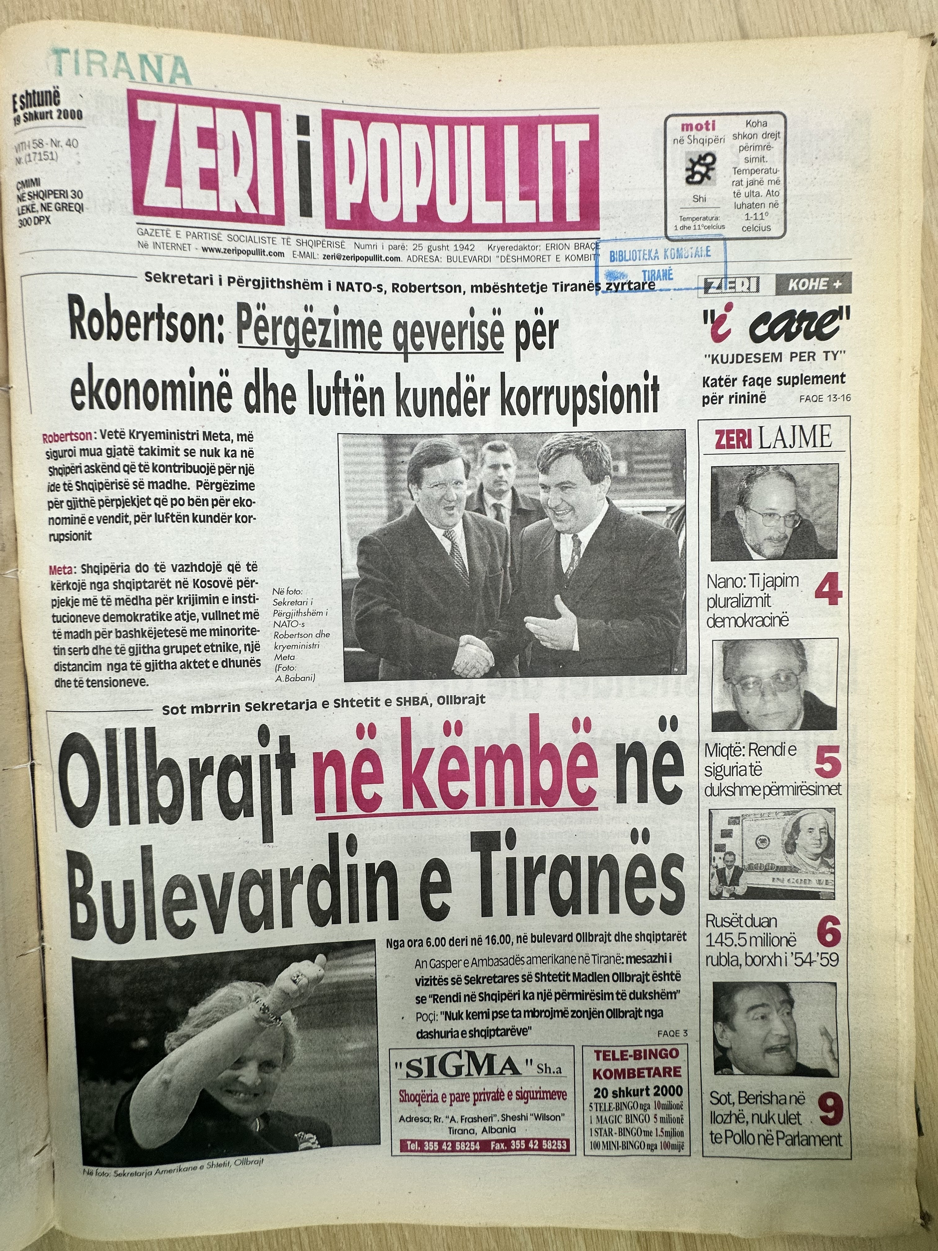 Zëri i Popullit 2000-02-19