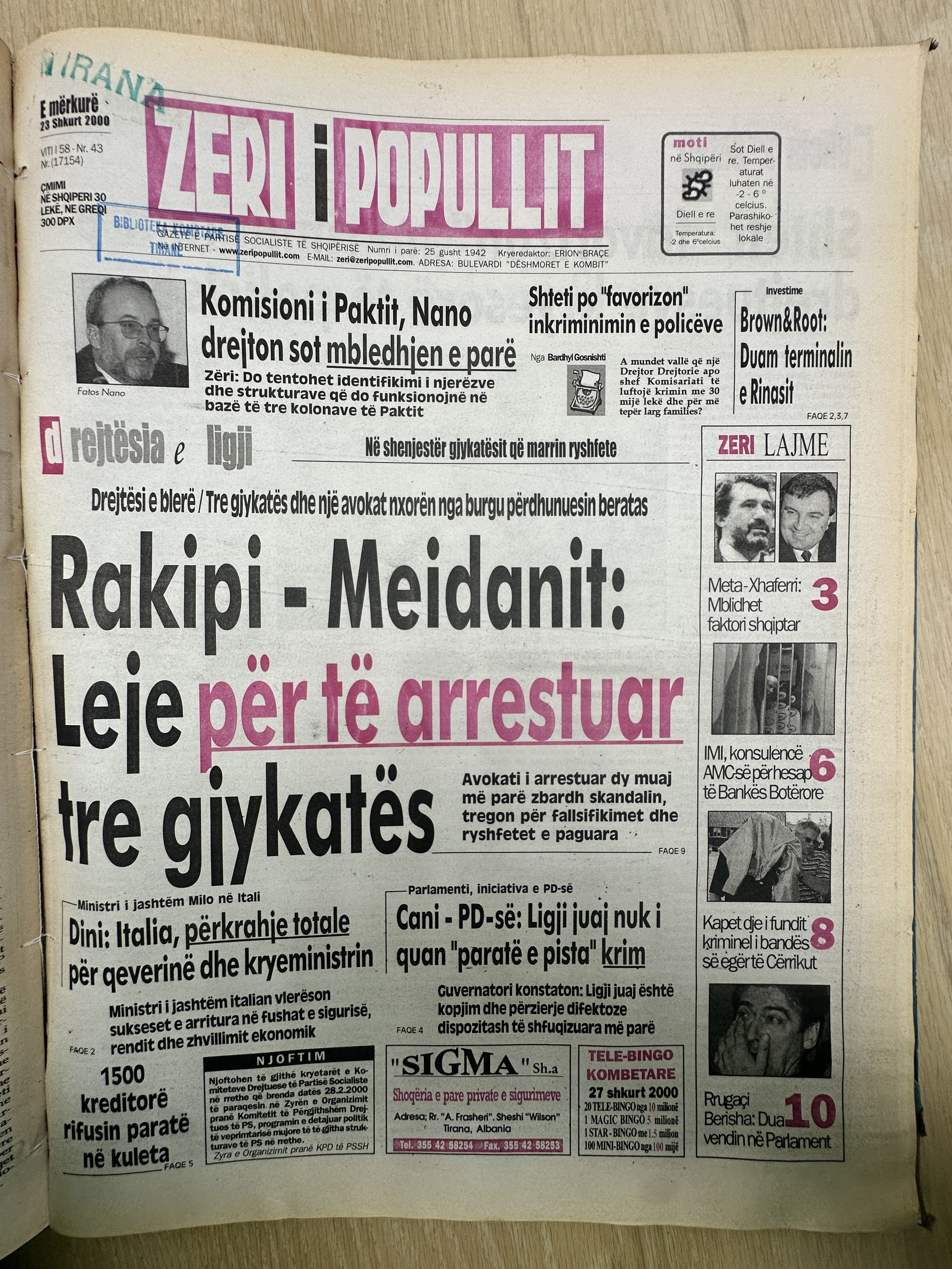 Zëri i Popullit 2000-02-25
