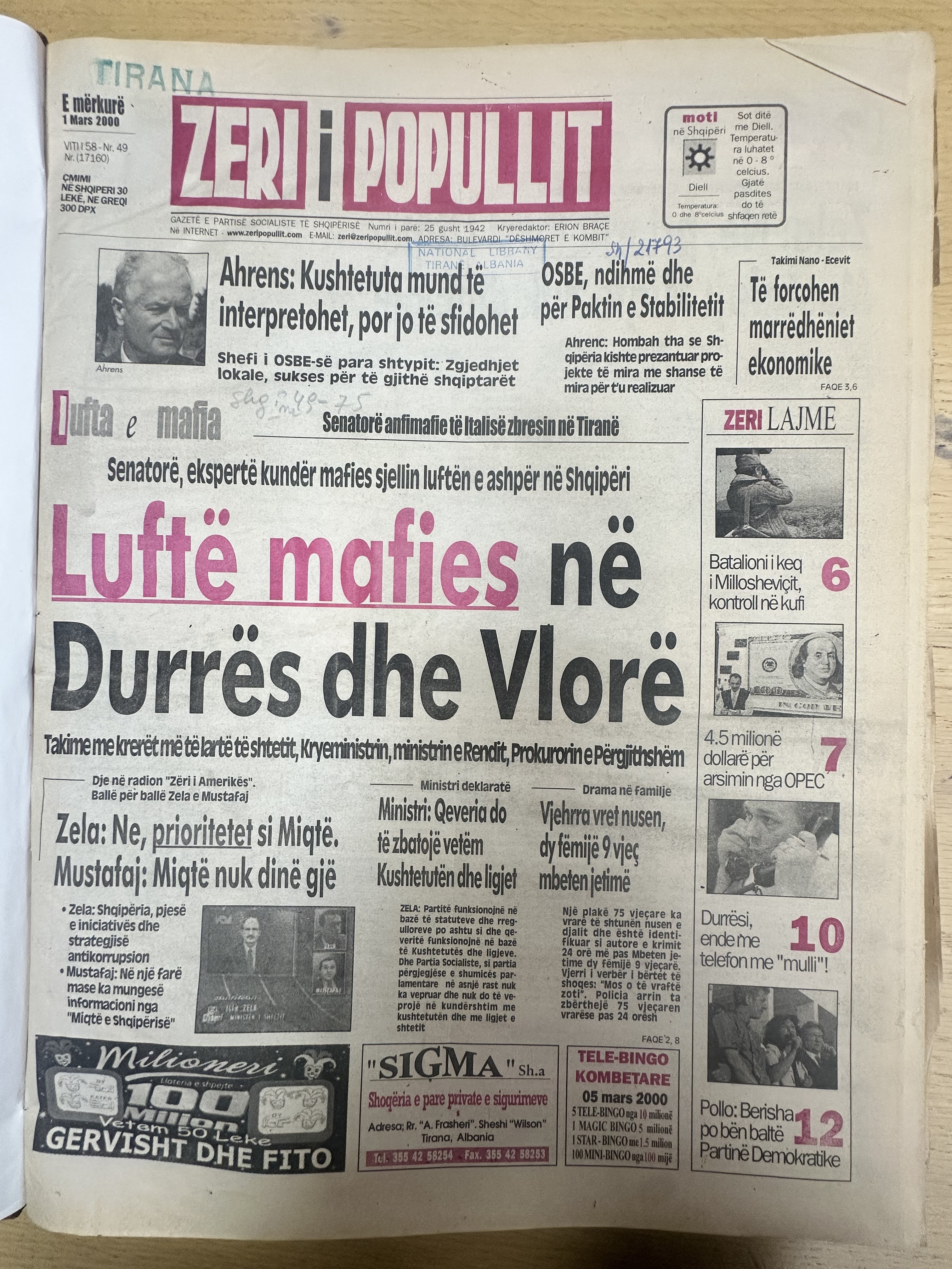 Zëri i Popullit 2000-03-01
