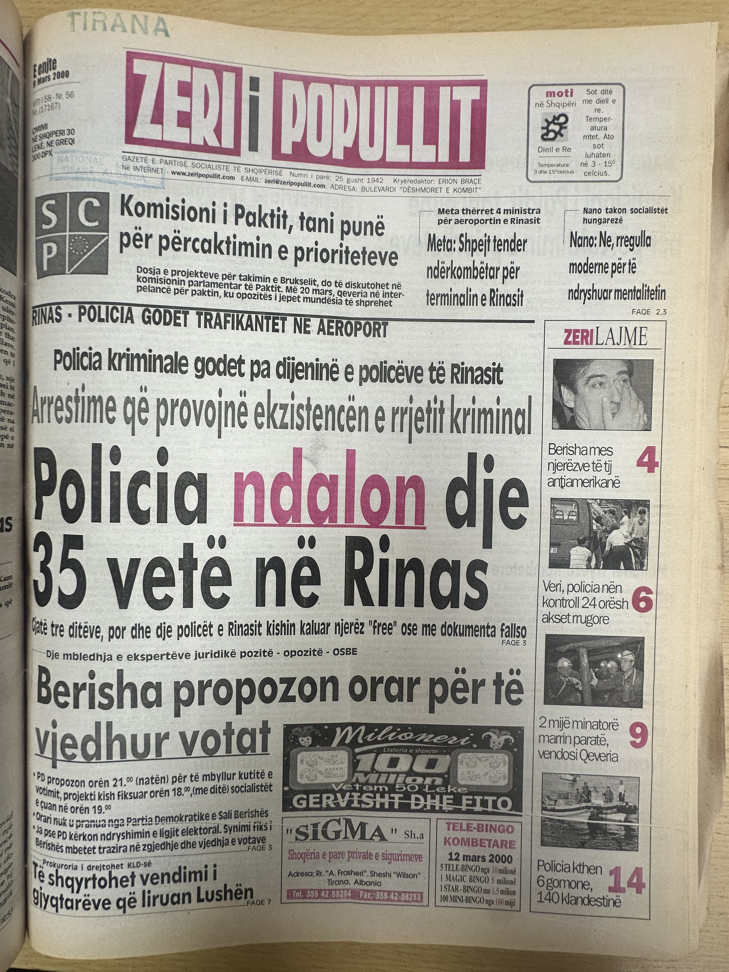 Zëri i Popullit 2000-03-09