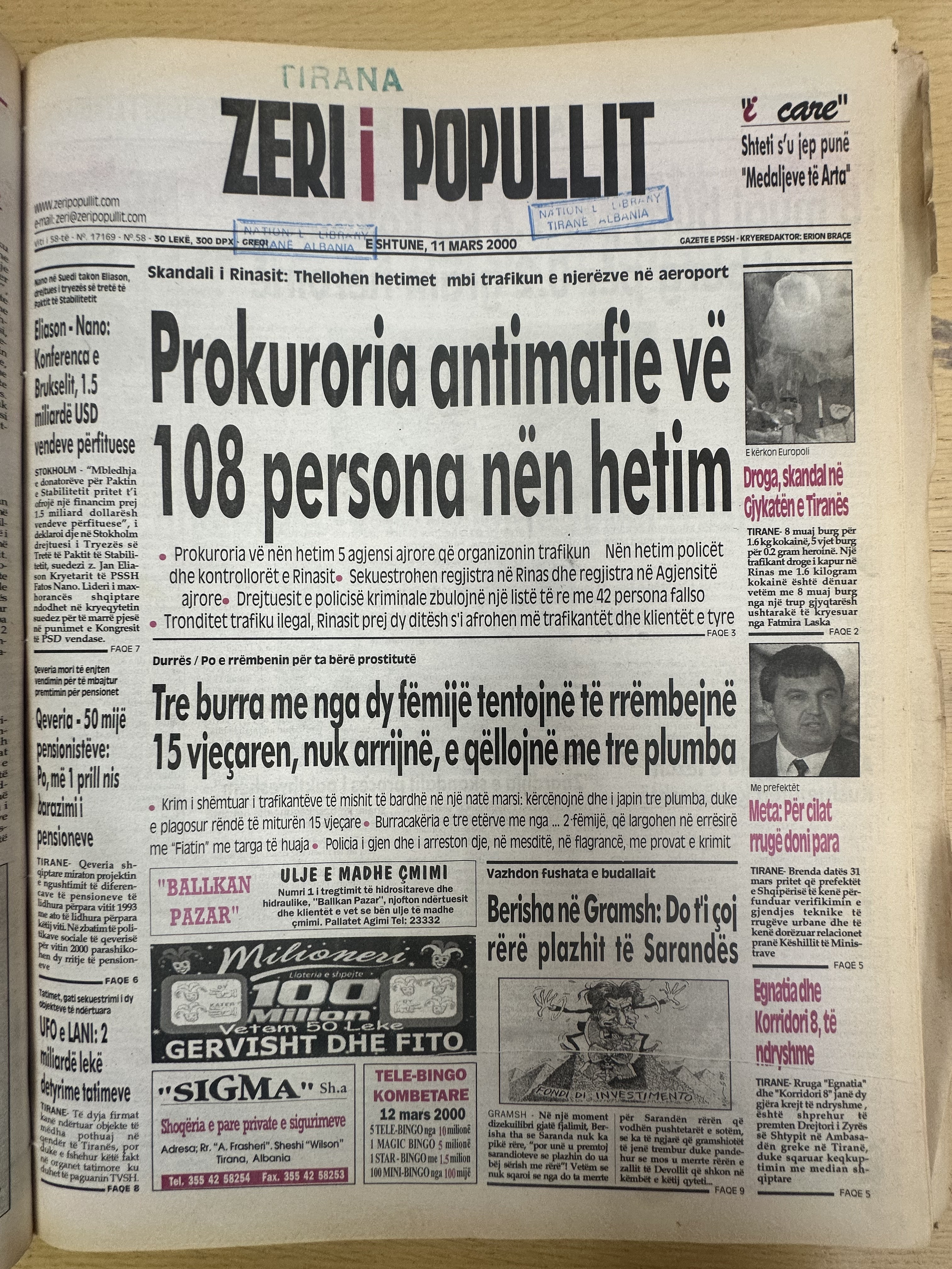 Zëri i Popullit 2000-03-11