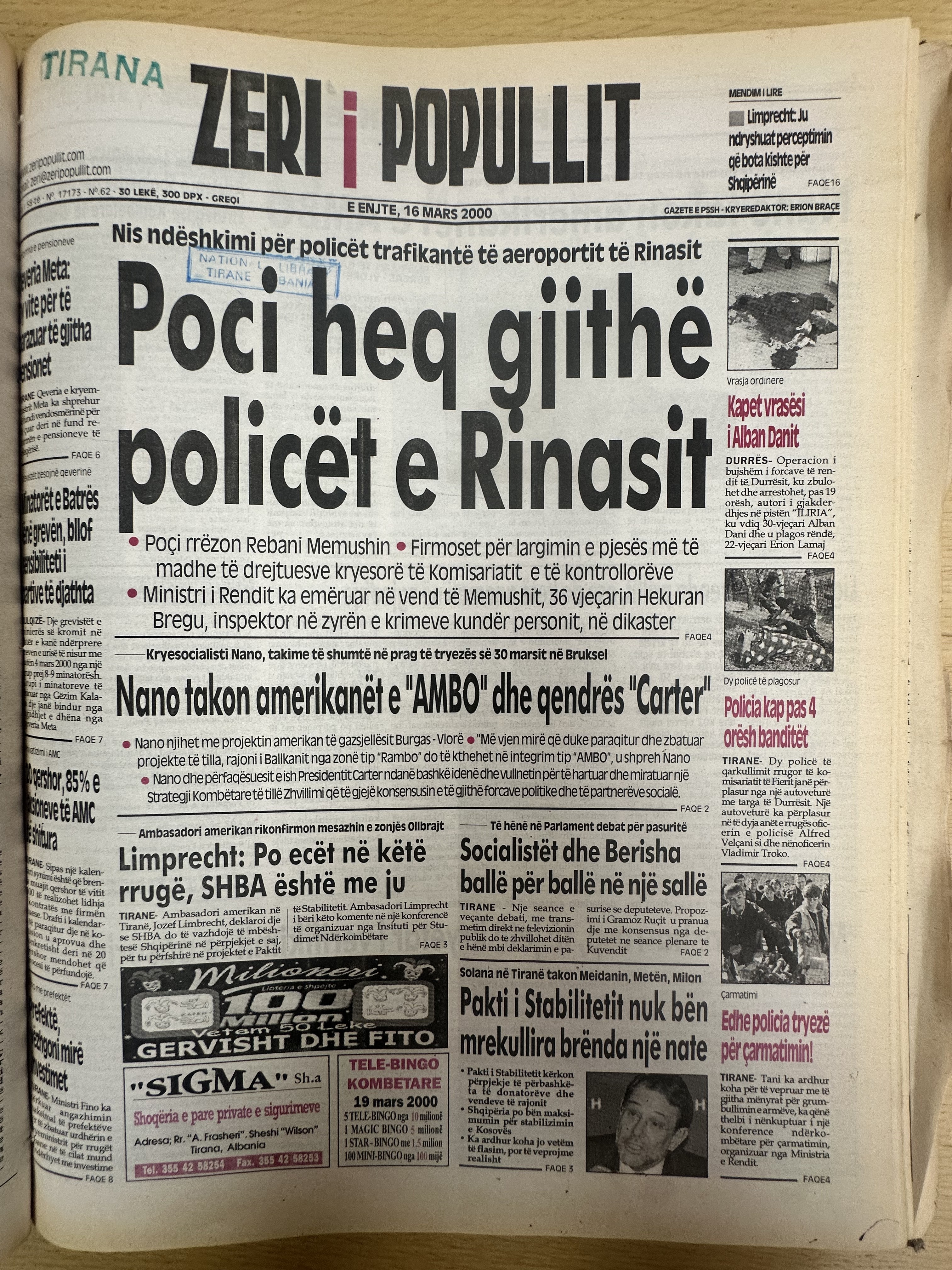 Zëri i Popullit 2000-03-16