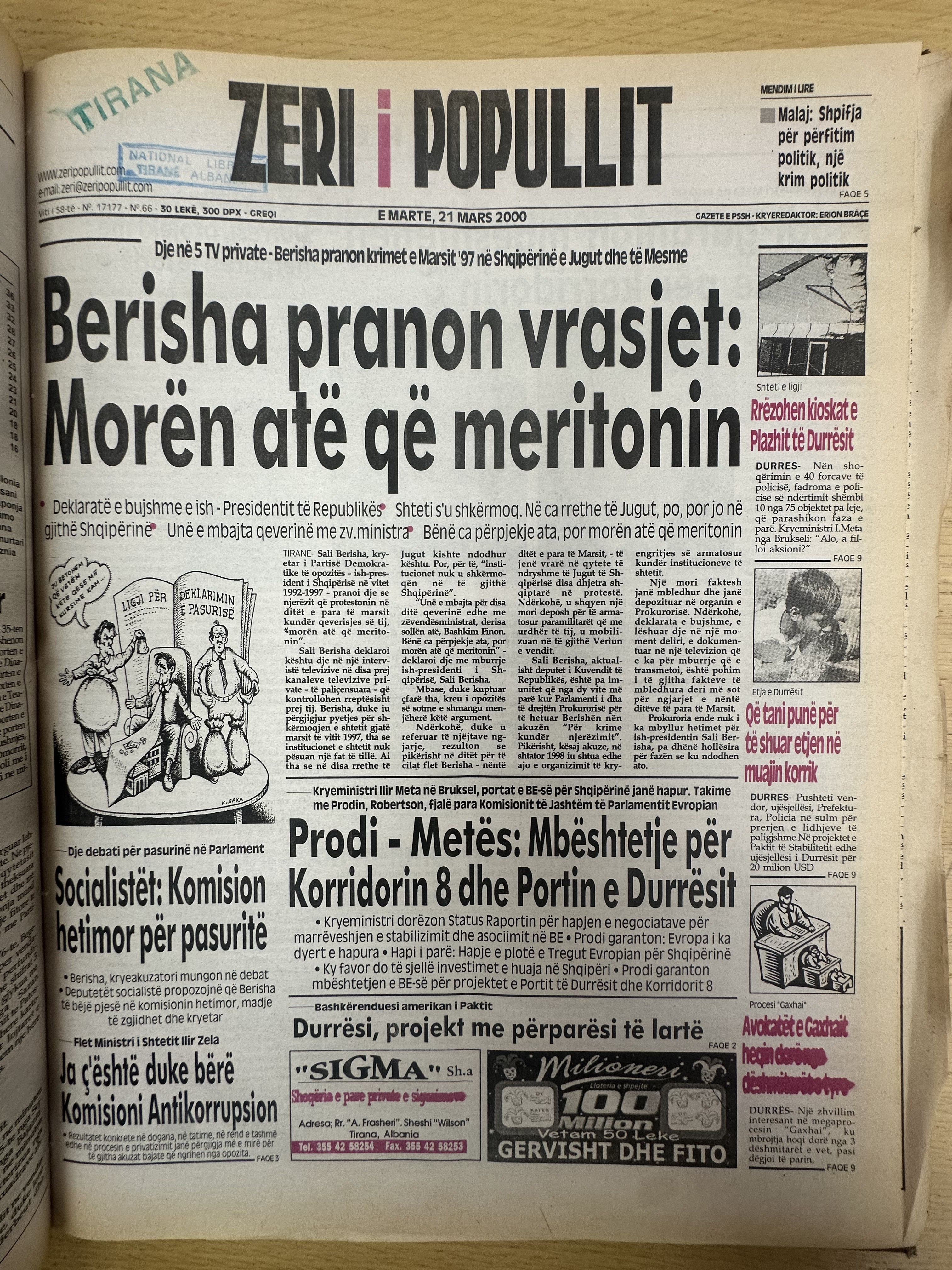 Zëri i Popullit 2000-03-21