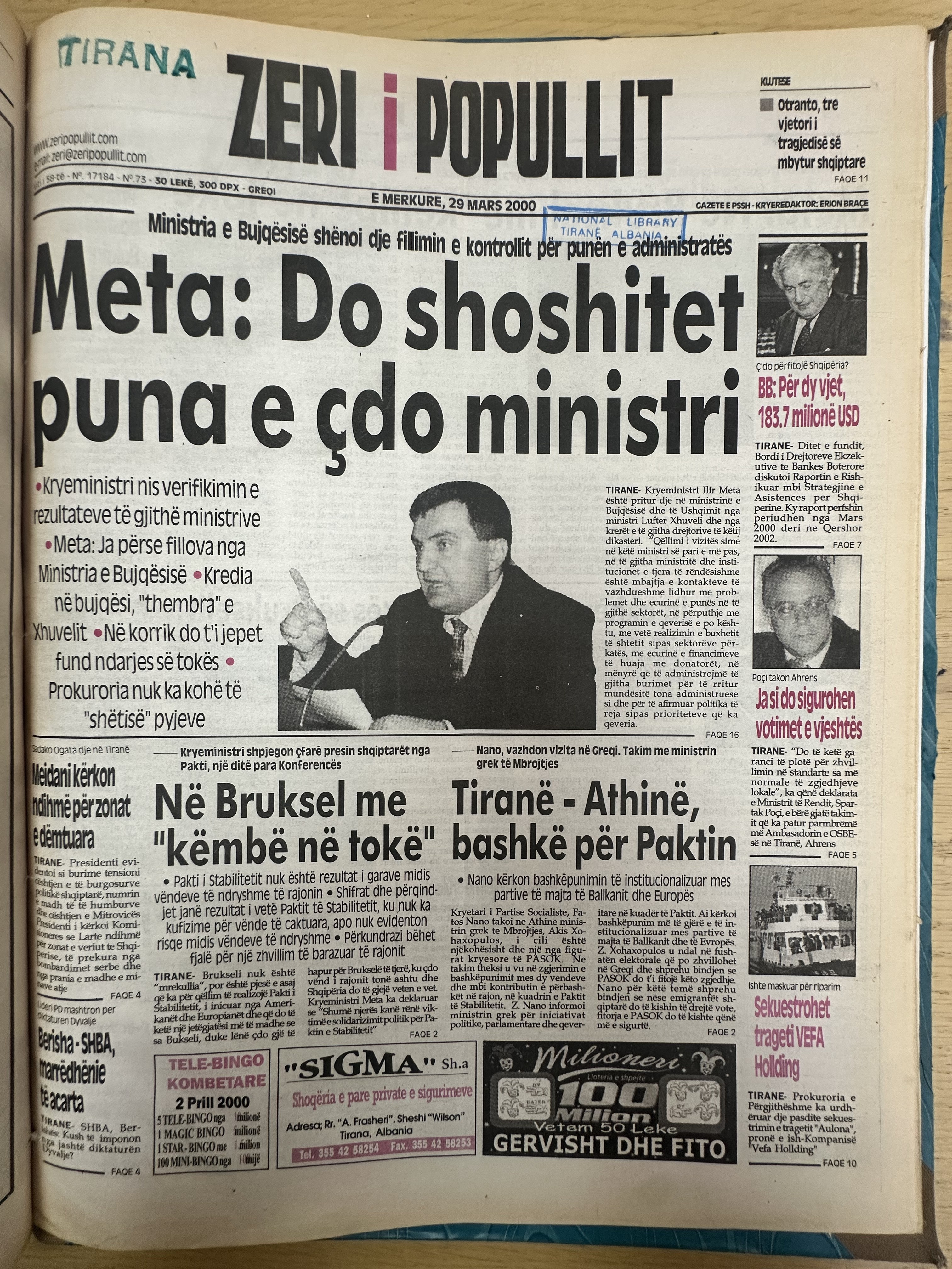 Zëri i Popullit 2000-03-29