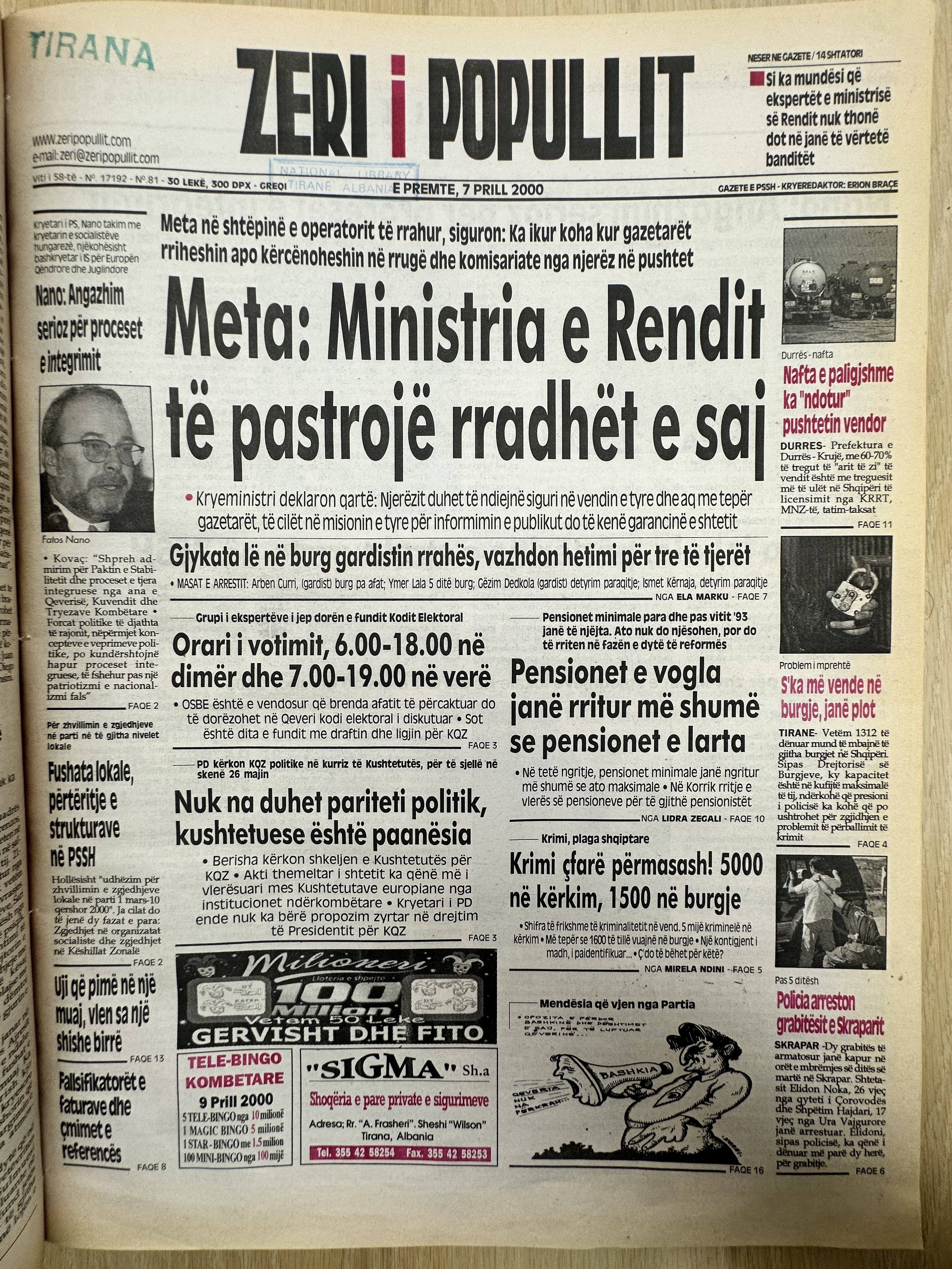 Zëri i Popullit 2000-04-07