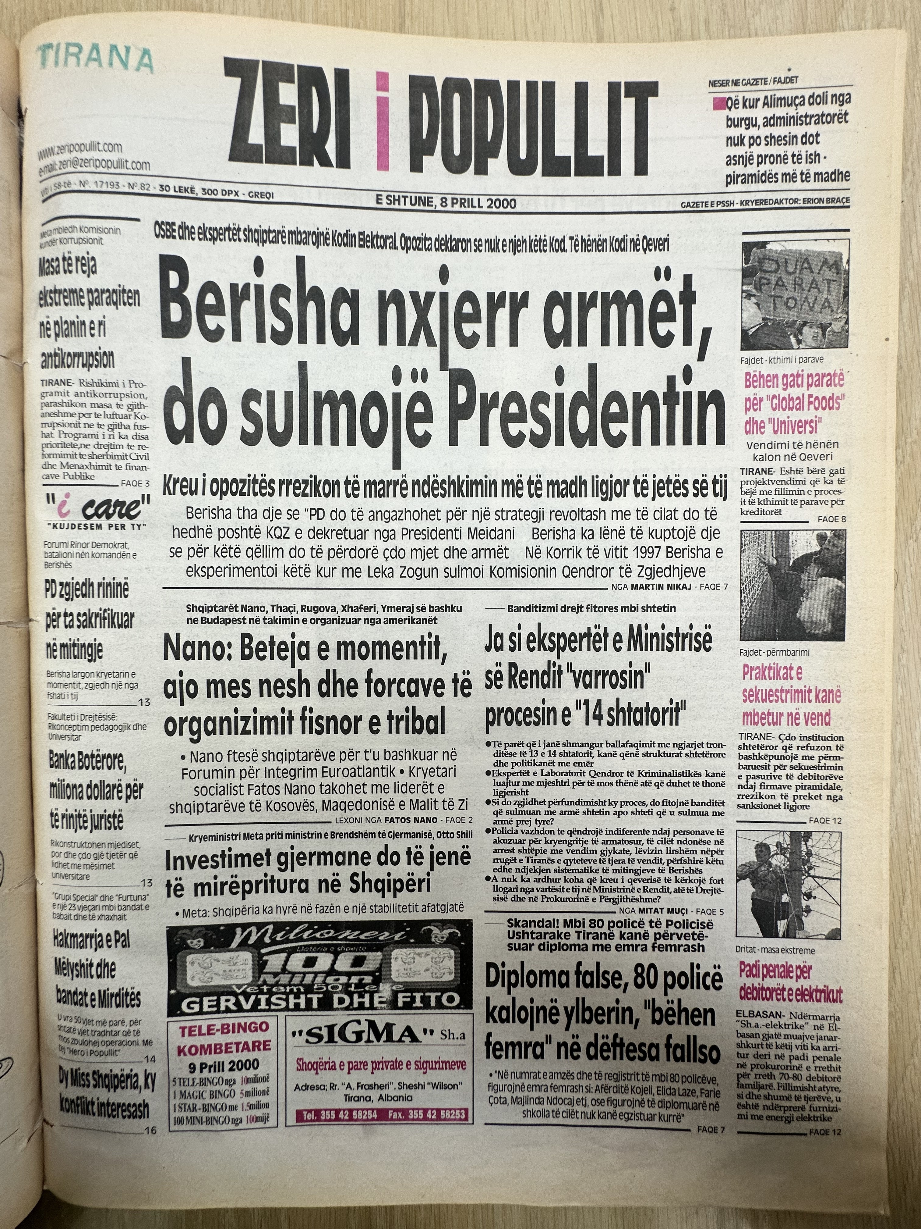 Zëri i Popullit 2000-04-08