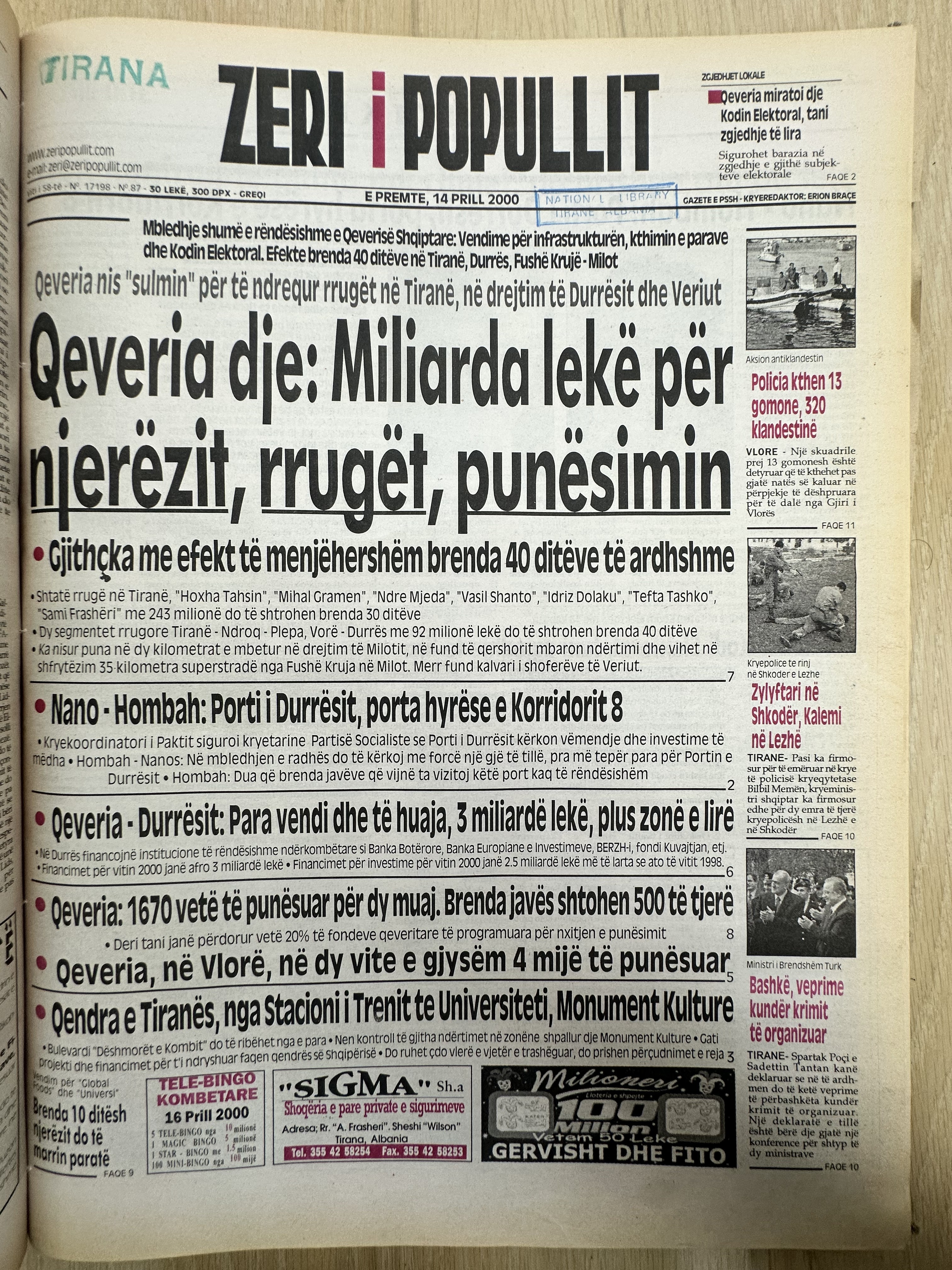 Zëri i Popullit 2000-04-14