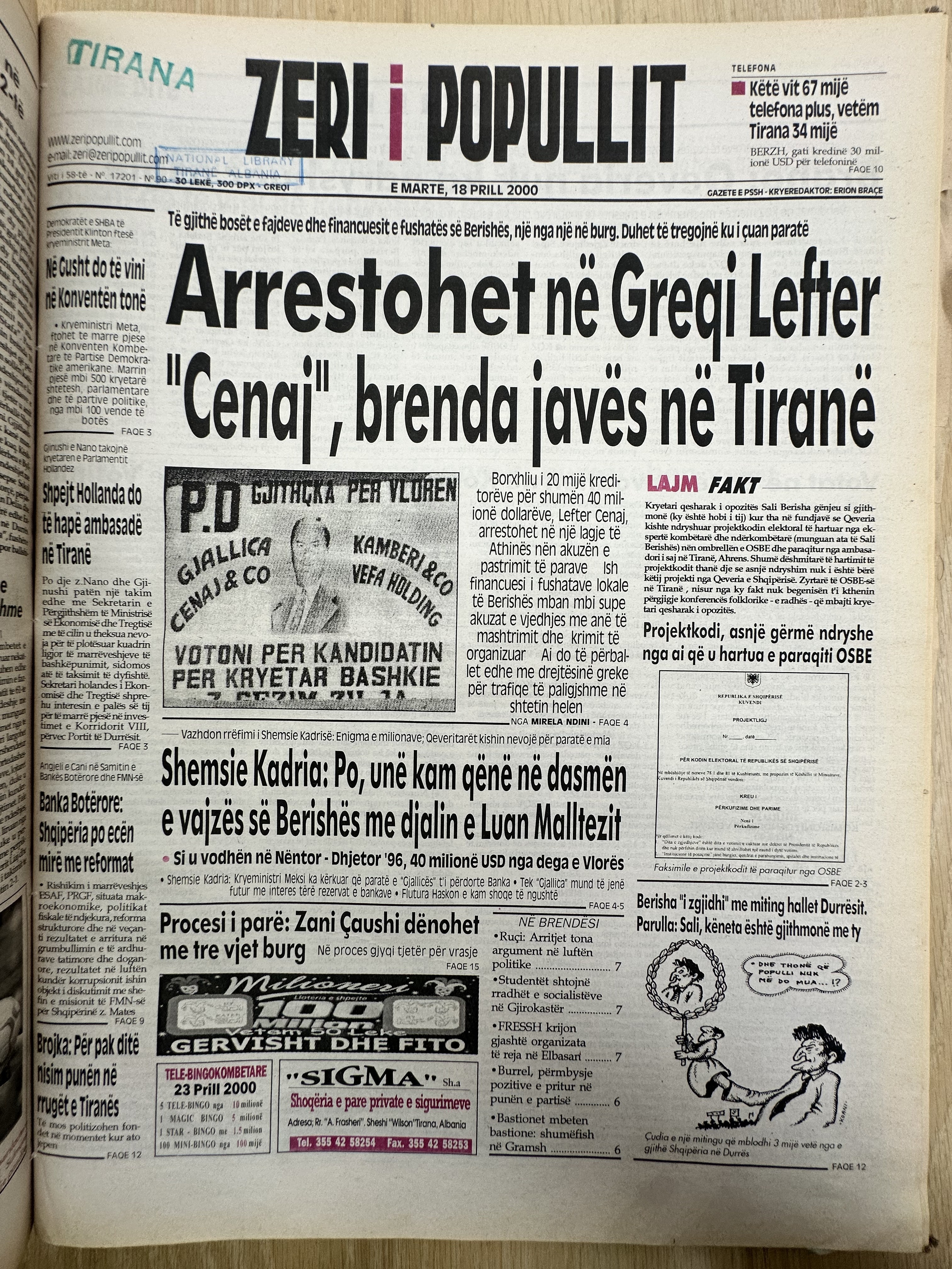 Zëri i Popullit 2000-04-18