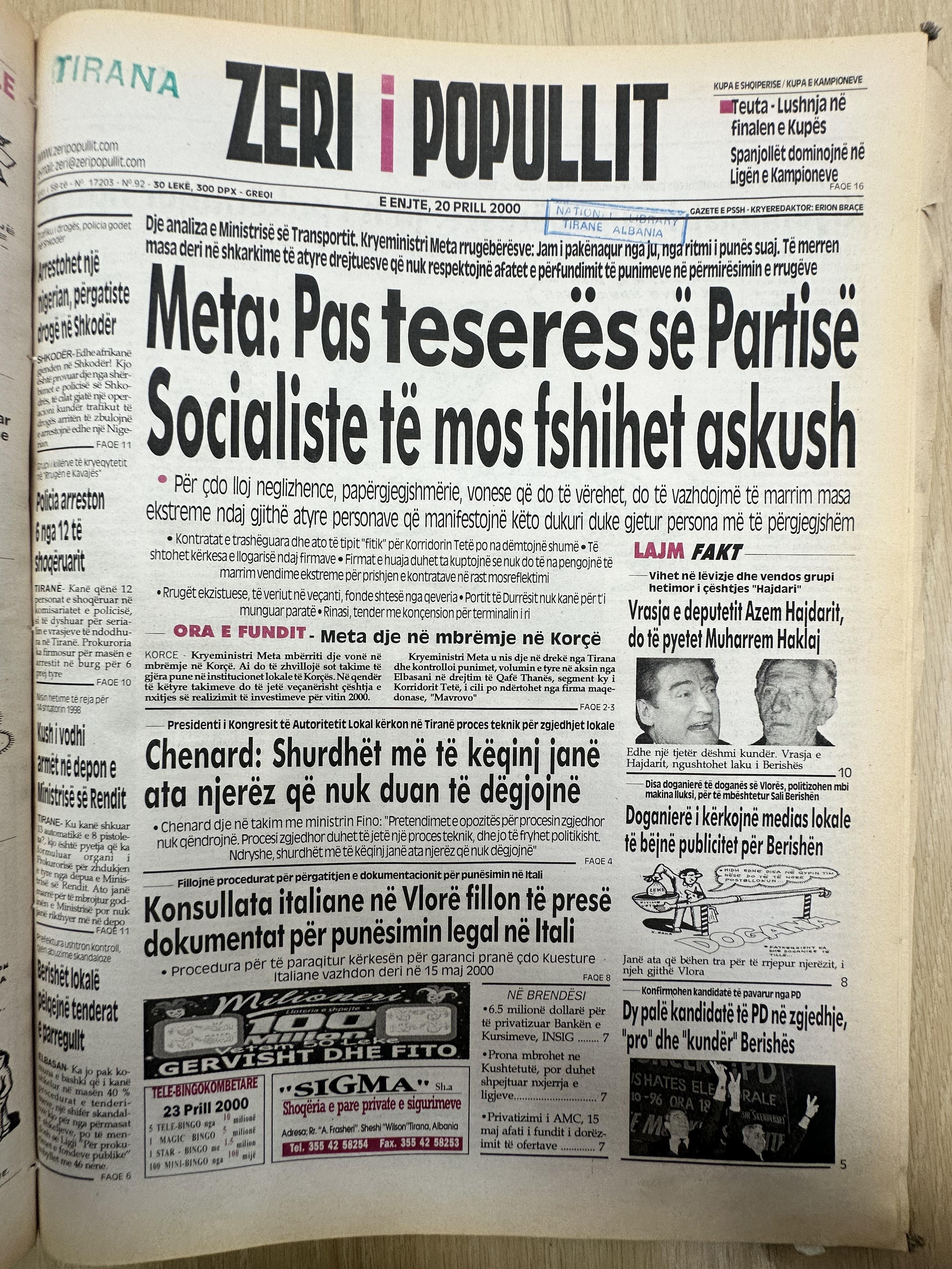 Zëri i Popullit 2000-04-20
