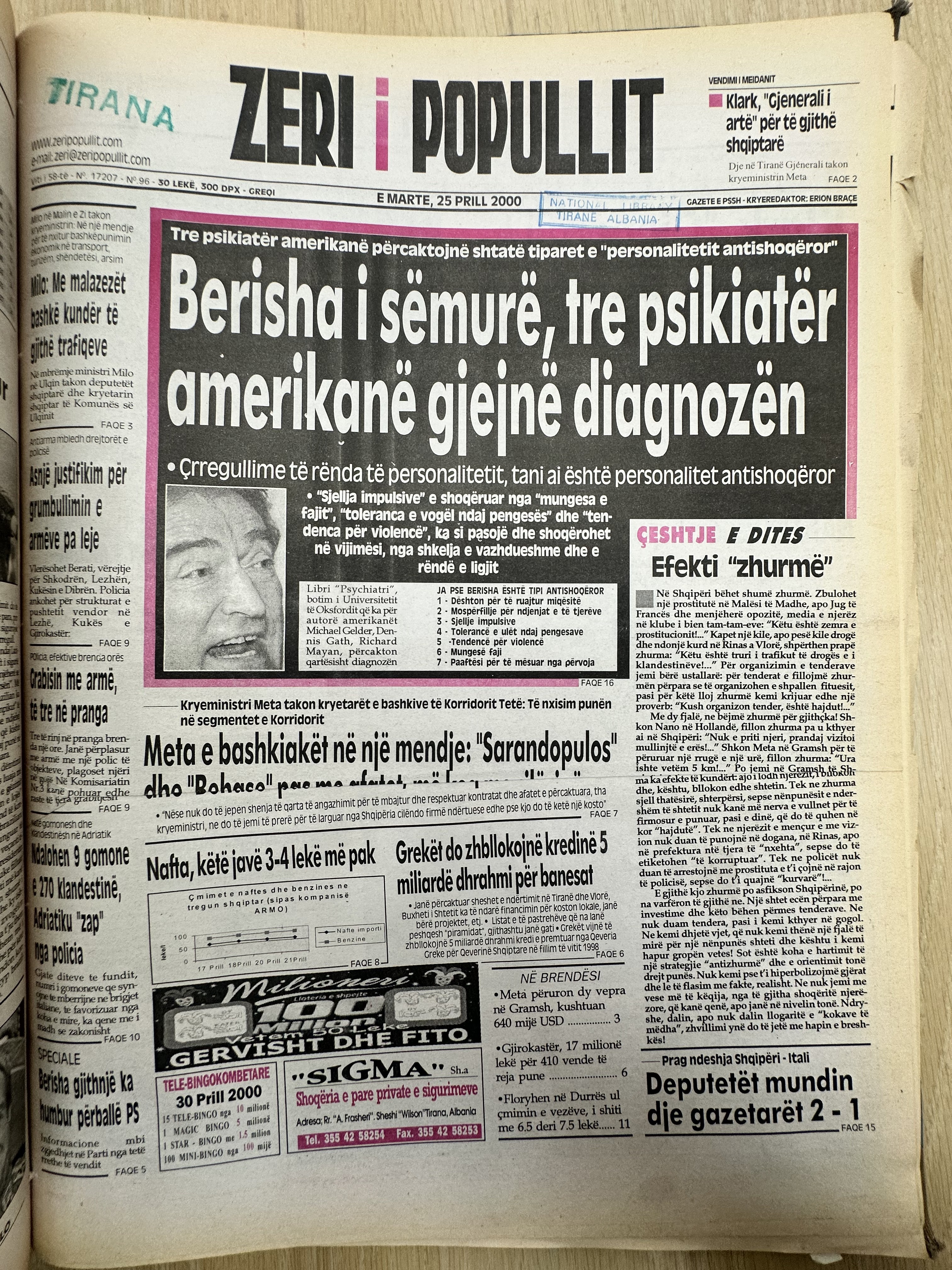 Zëri i Popullit 2000-04-25