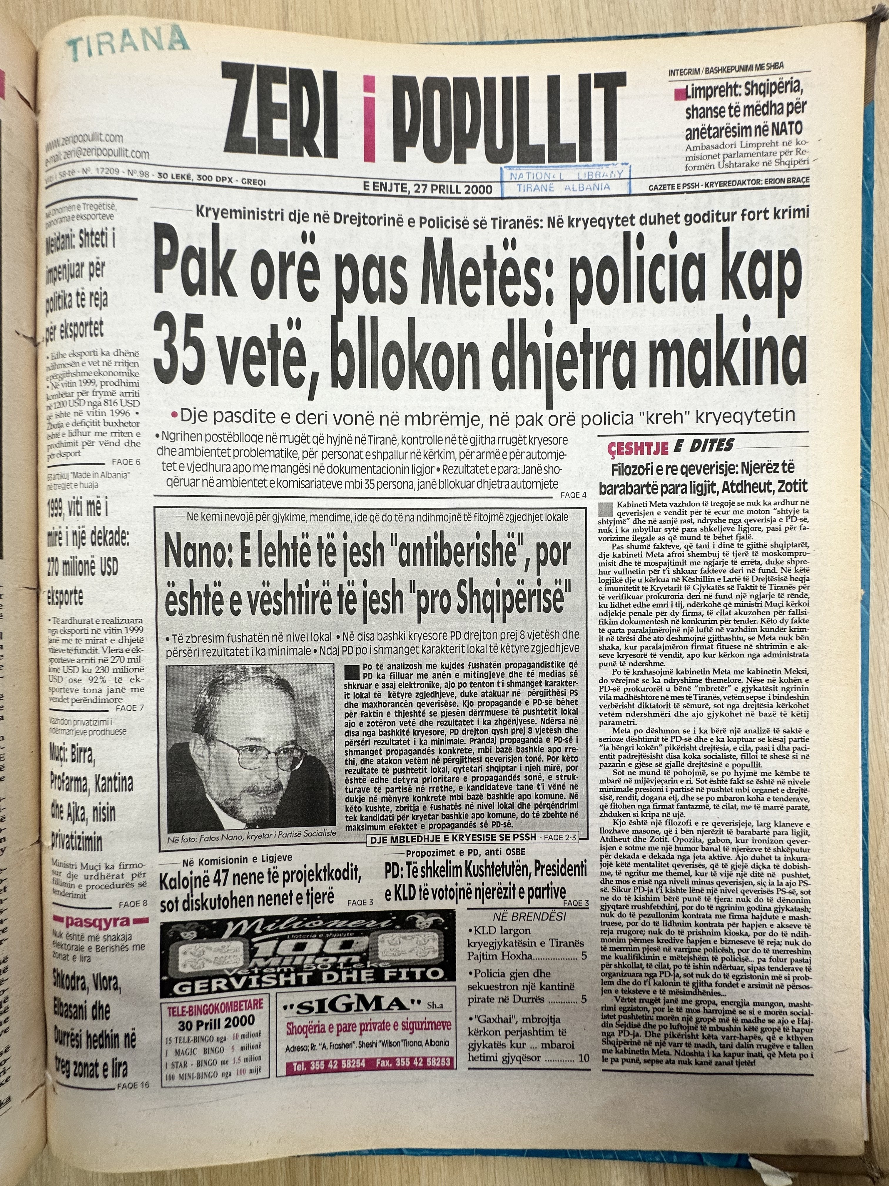 Zëri i Popullit 2000-04-27