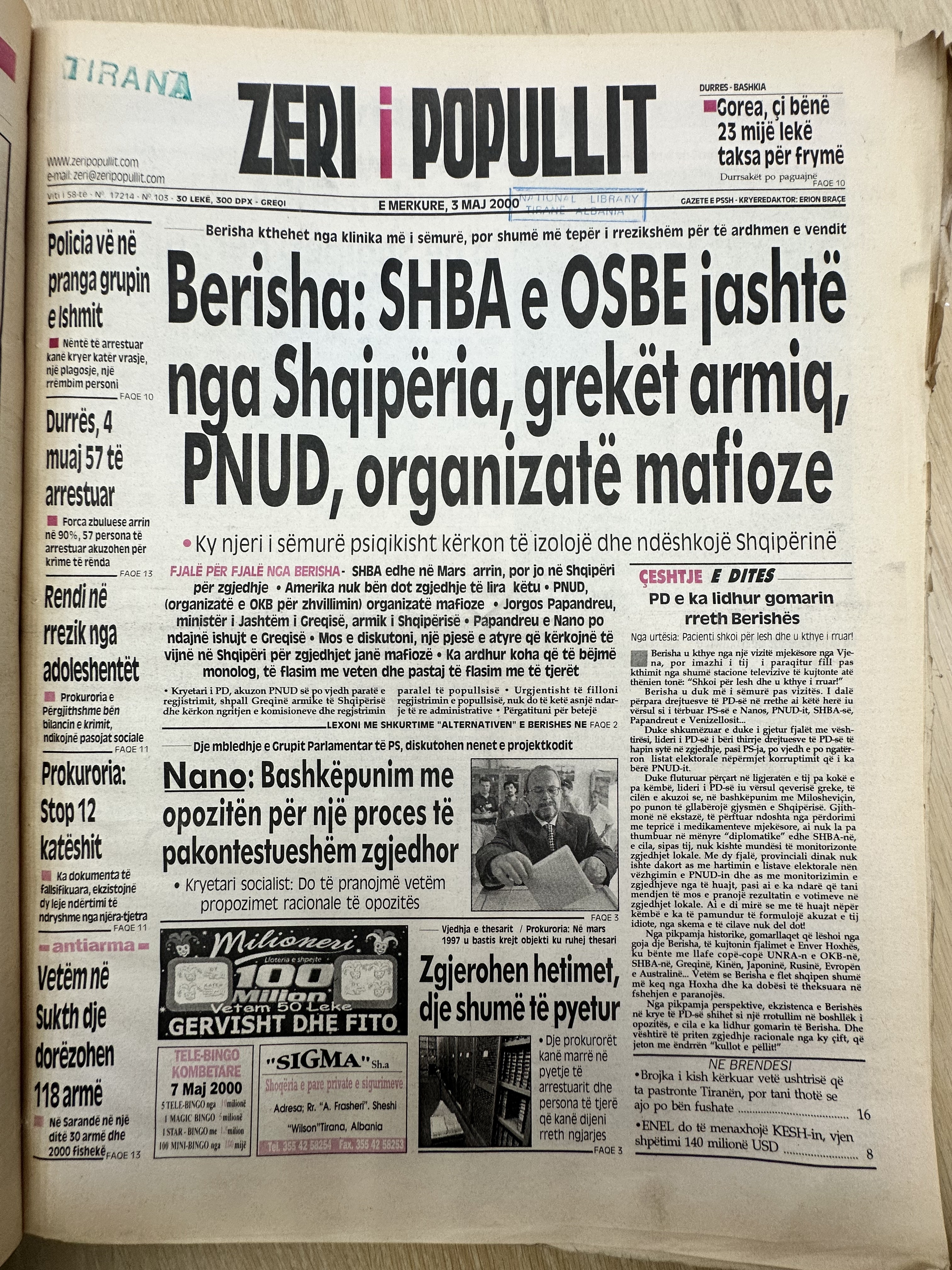 Zëri i Popullit 2000-05-03