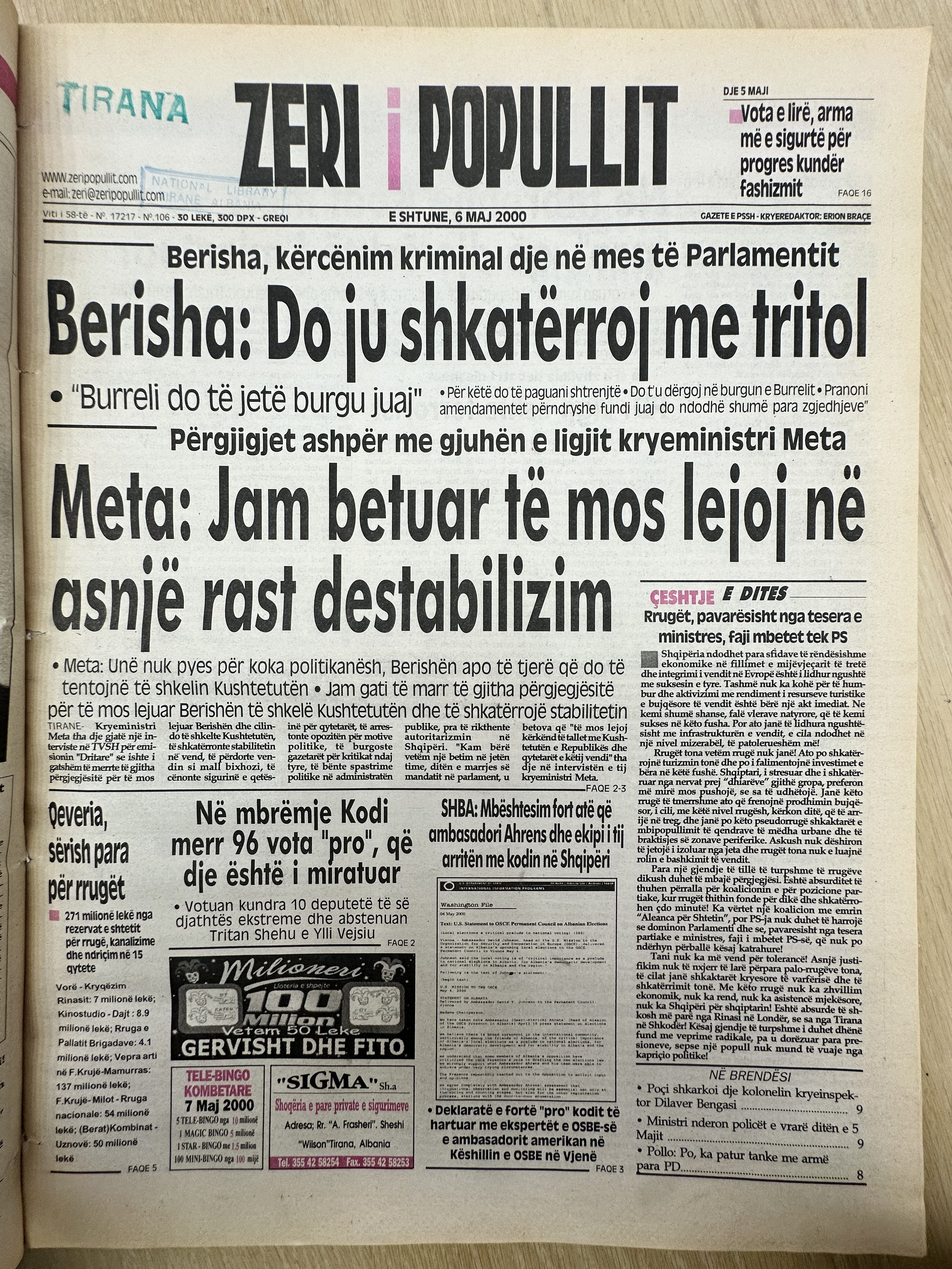 Zëri i Popullit 2000-05-06