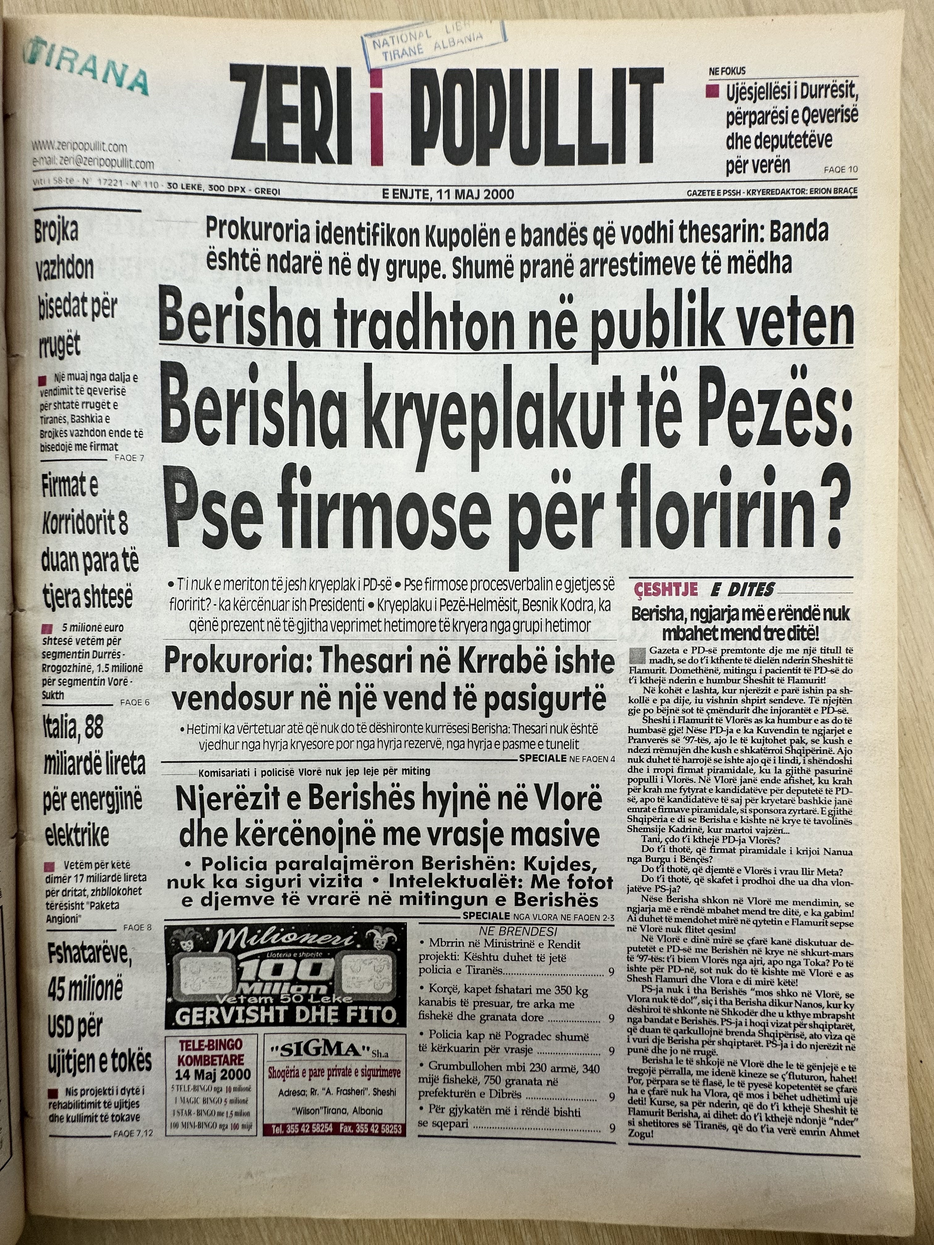 Zëri i Popullit 2000-05-11
