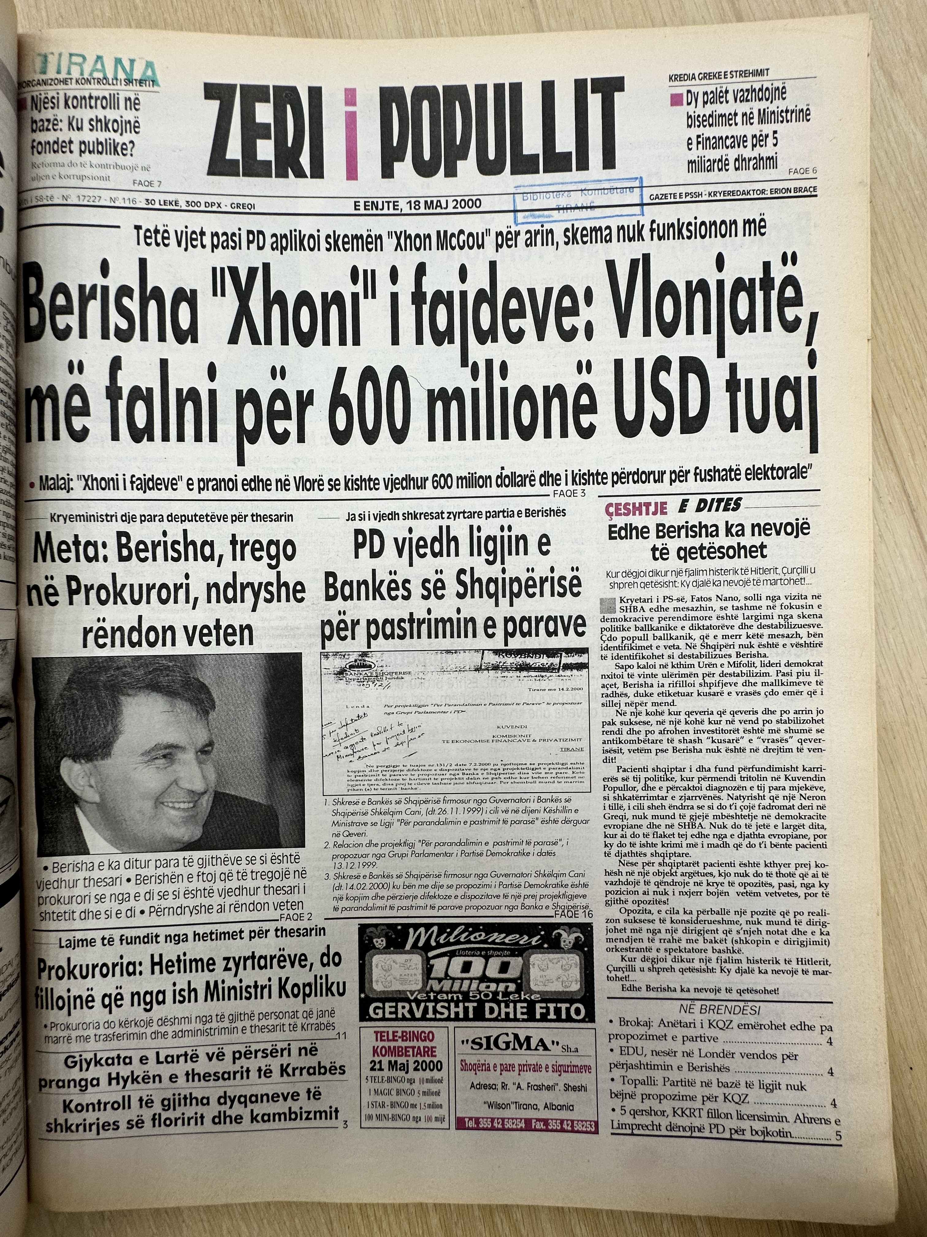 Zëri i Popullit 2000-05-18