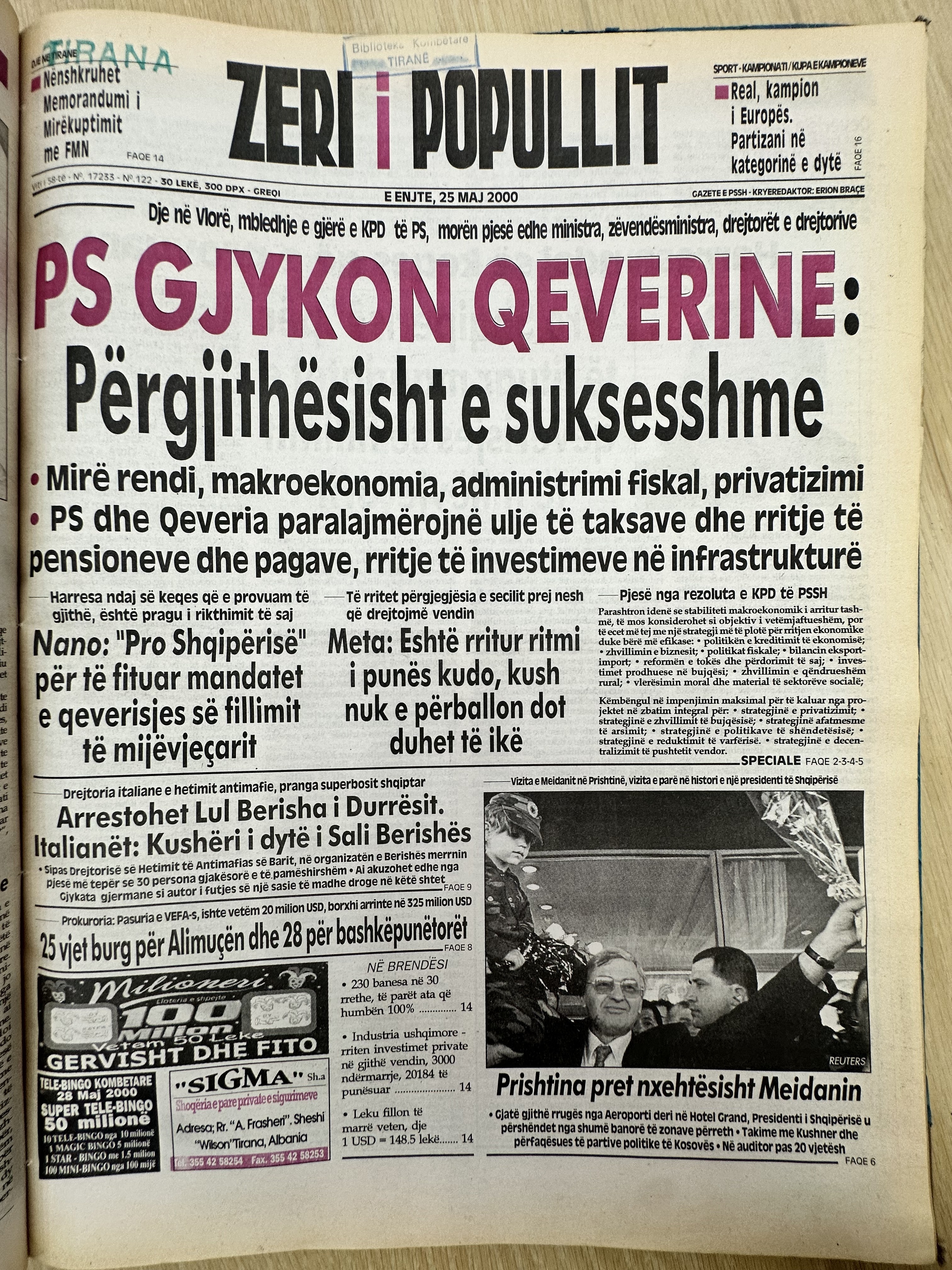 Zëri i Popullit 2000-05-25