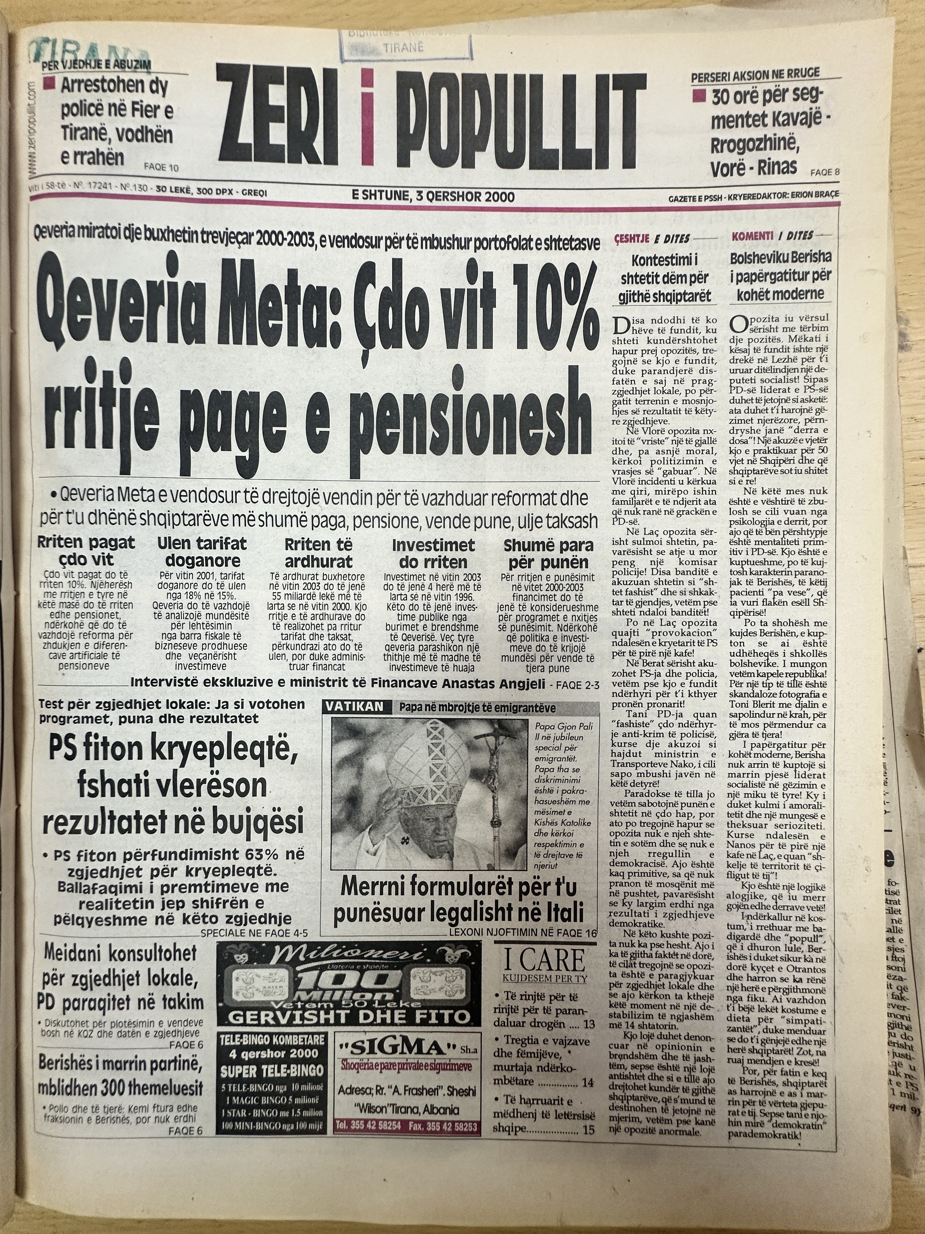 Zëri i Popullit 2000-12-03