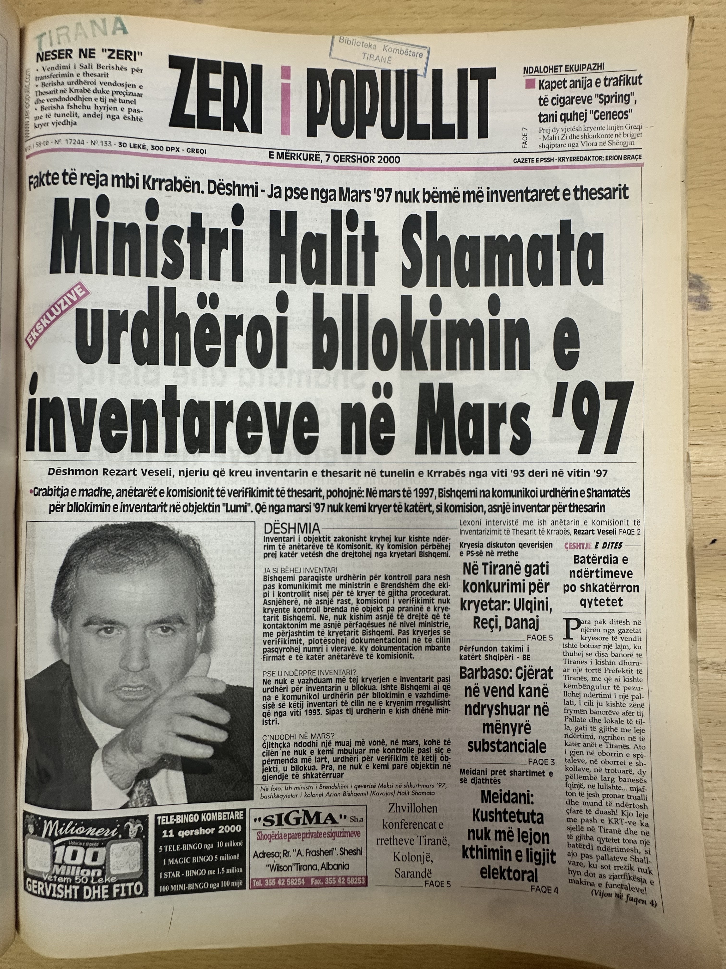 Zëri i Popullit 2000-06-07