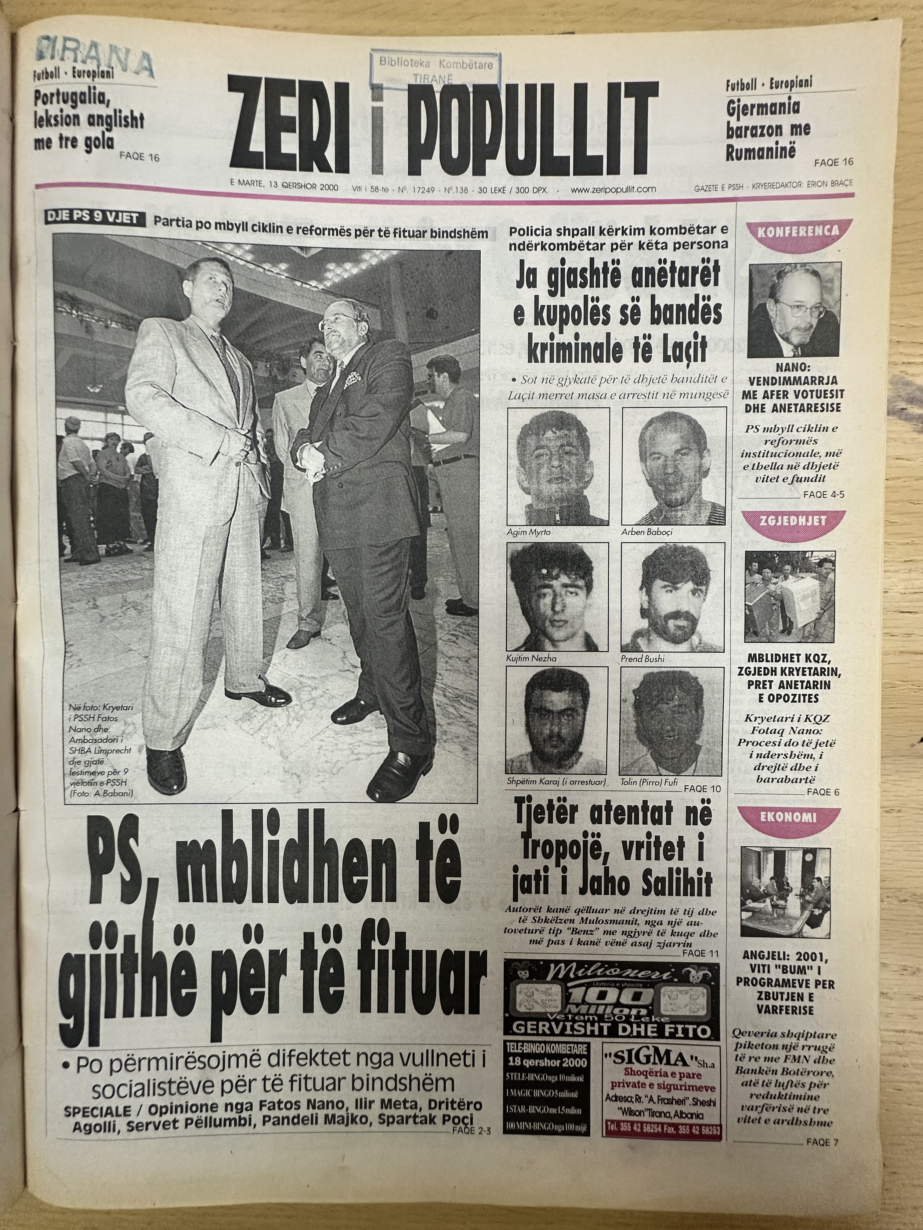 Zëri i Popullit 2000-06-13