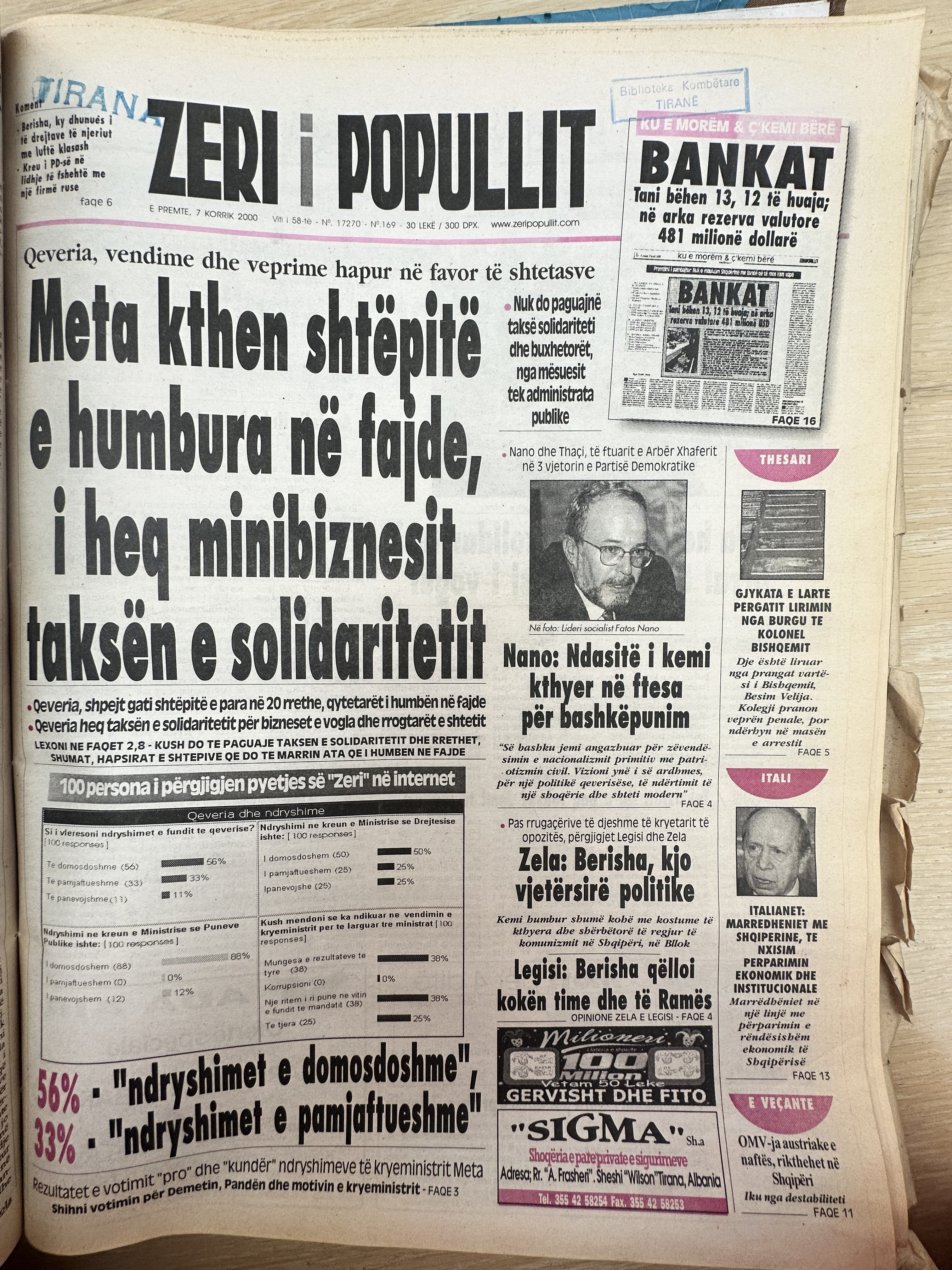 Zëri i Popullit 2000-07-07