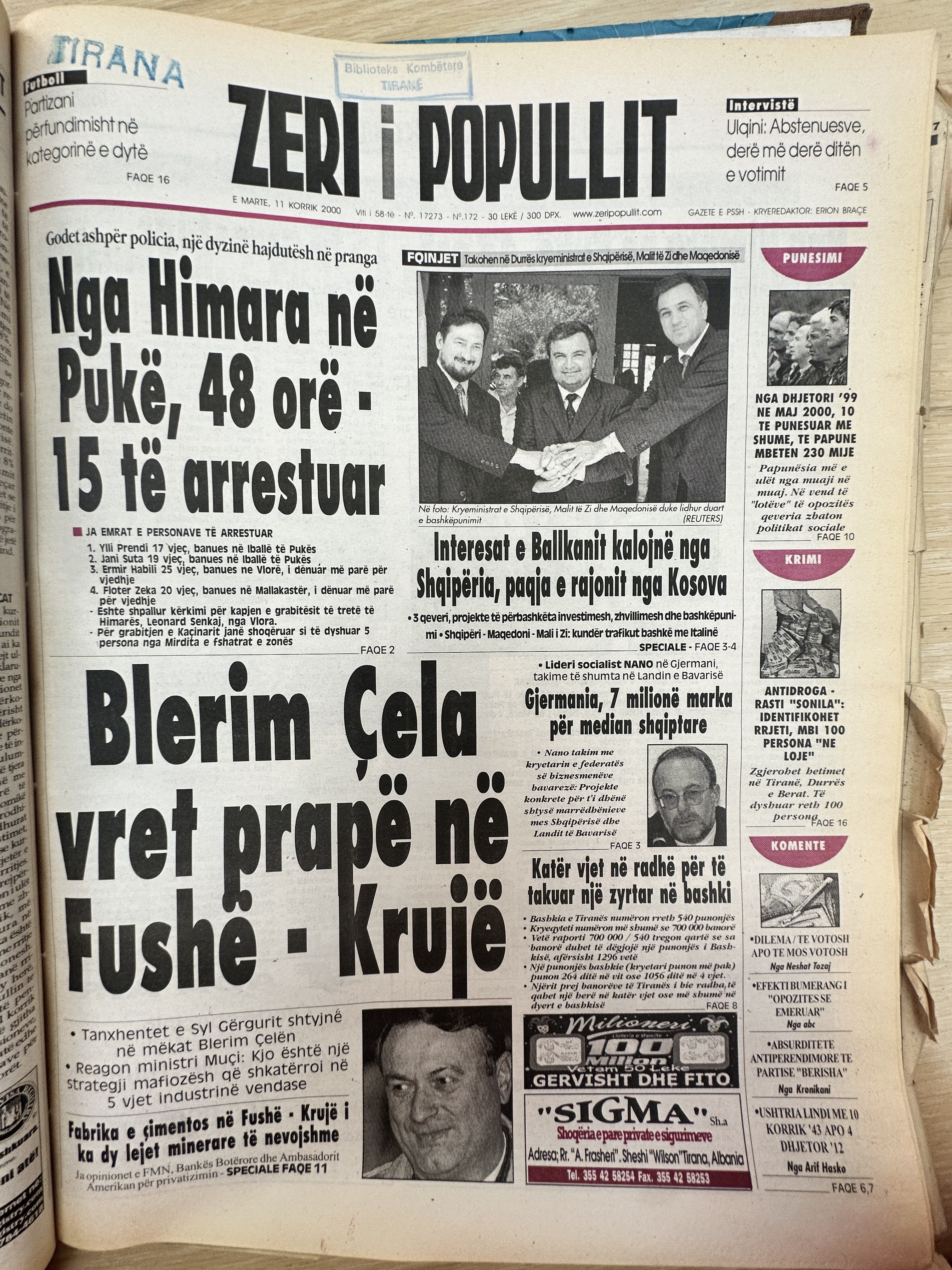 Zëri i Popullit 2000-07-11
