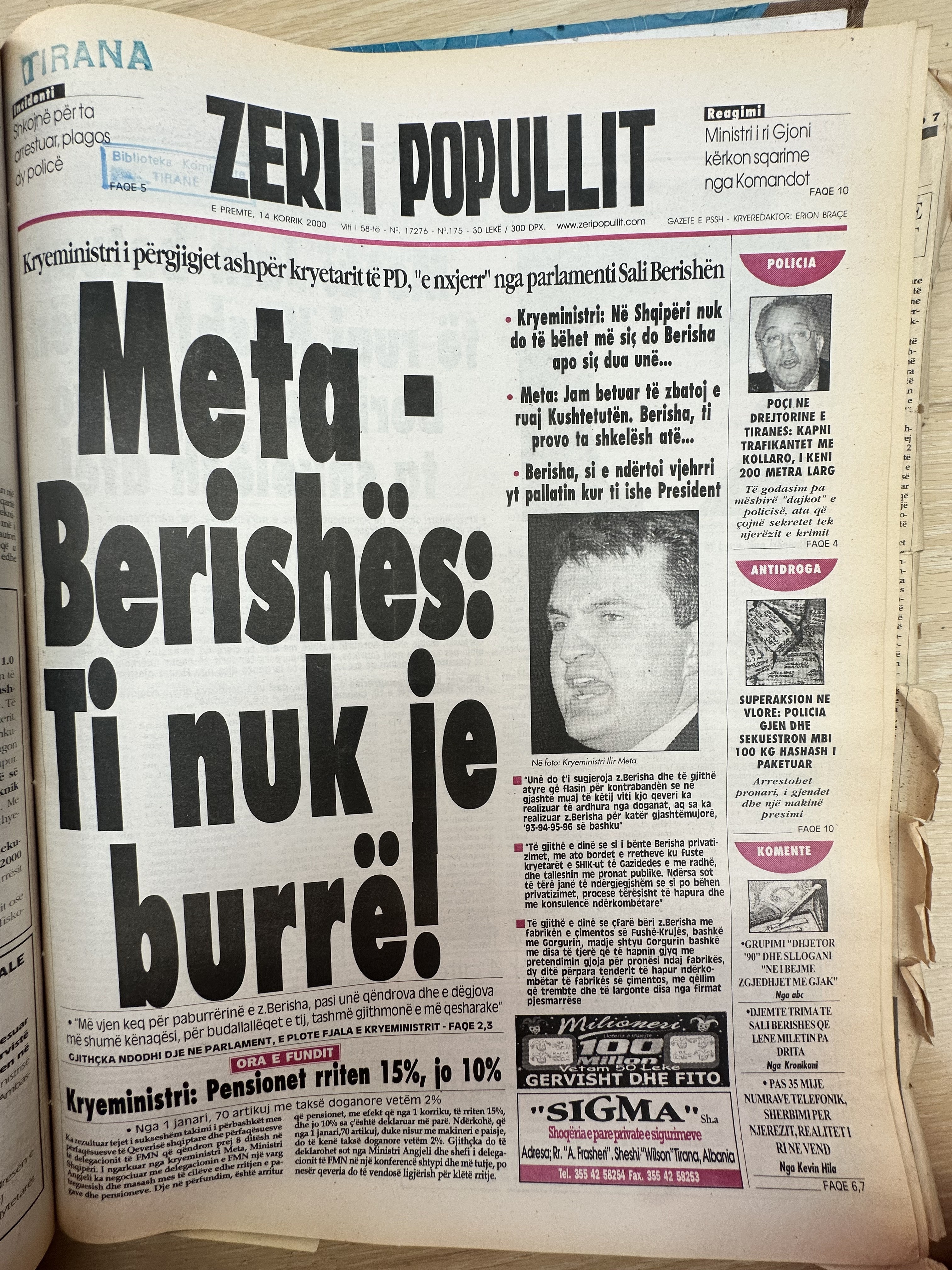 Zëri i Popullit 2000-07-14