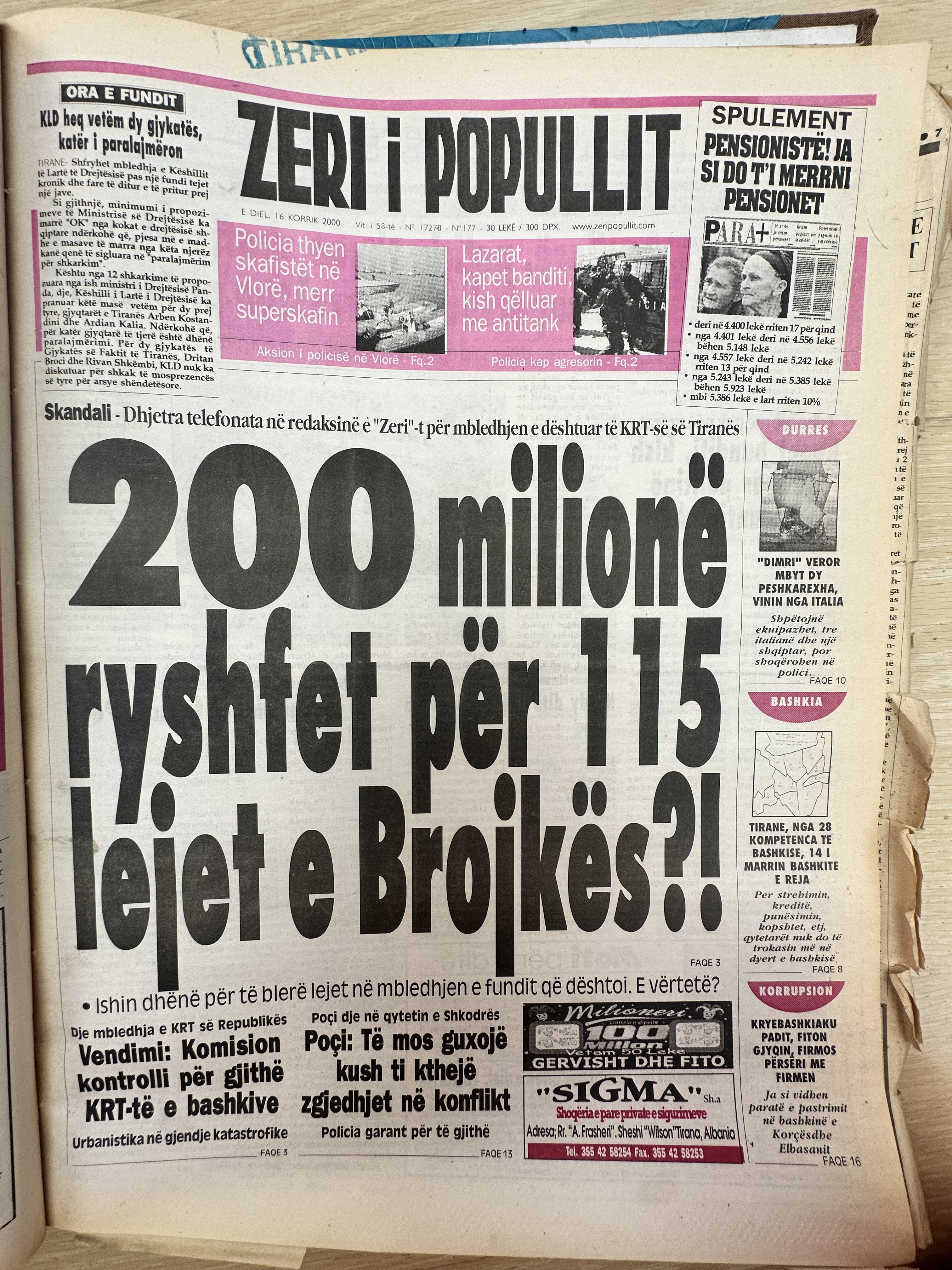 Zëri i Popullit 2000-07-16