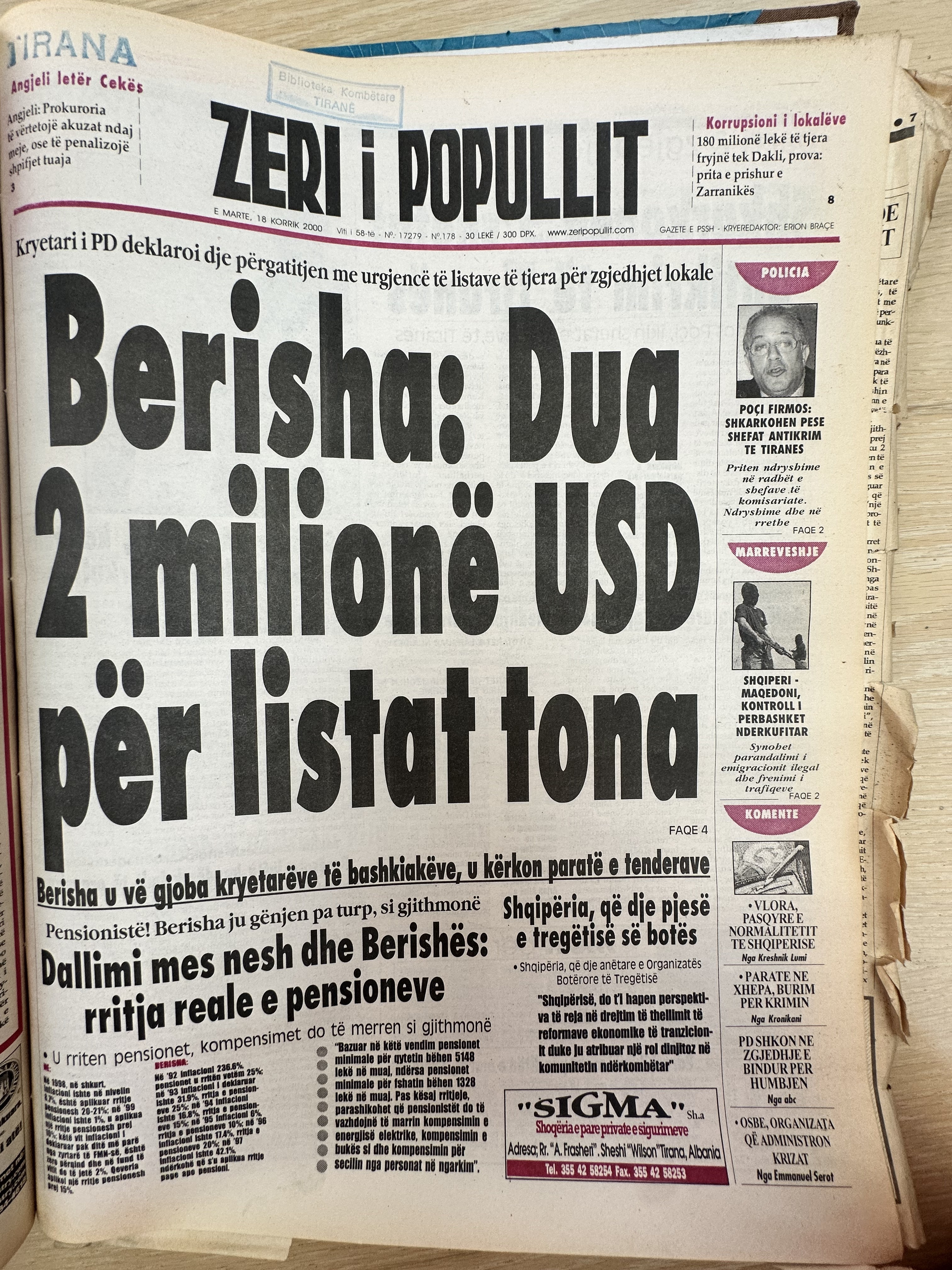 Zëri i Popullit 2000-07-18