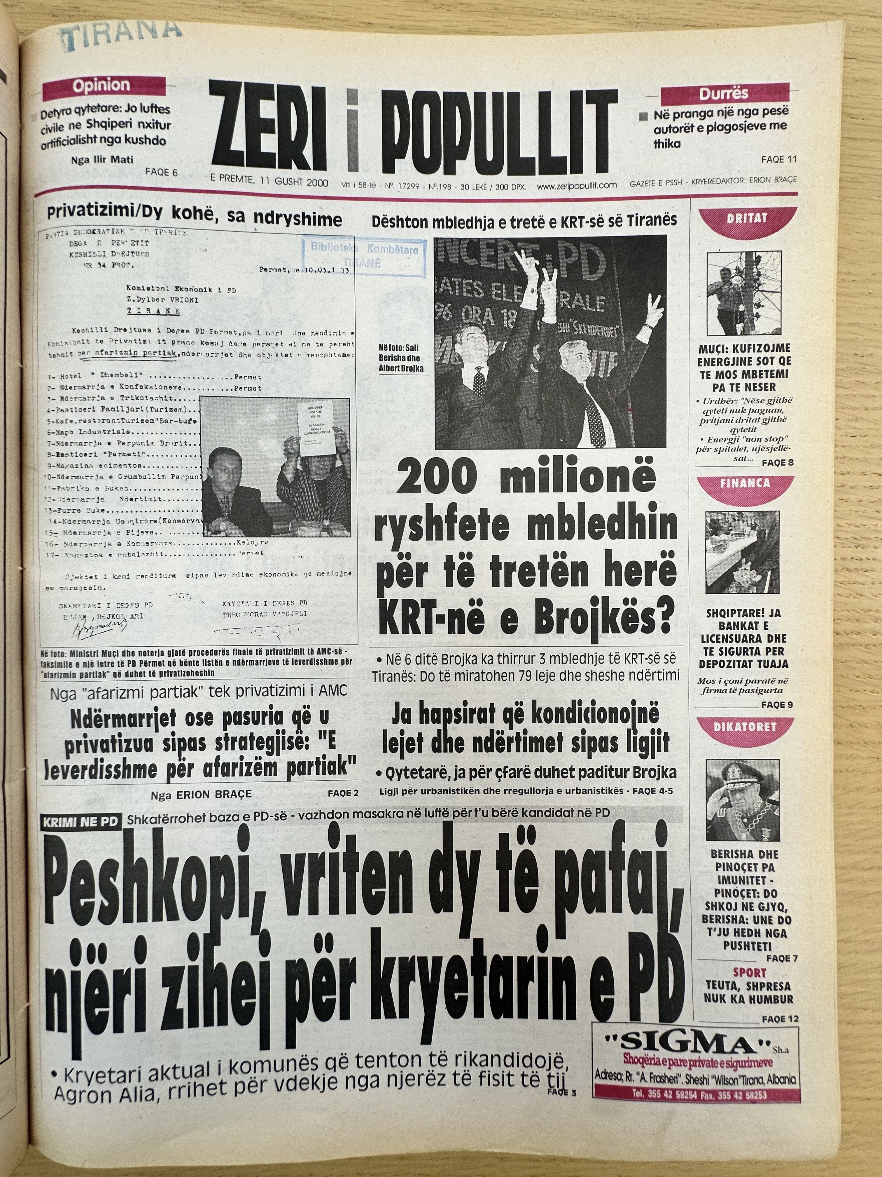 Zëri i Popullit 2000-08-11
