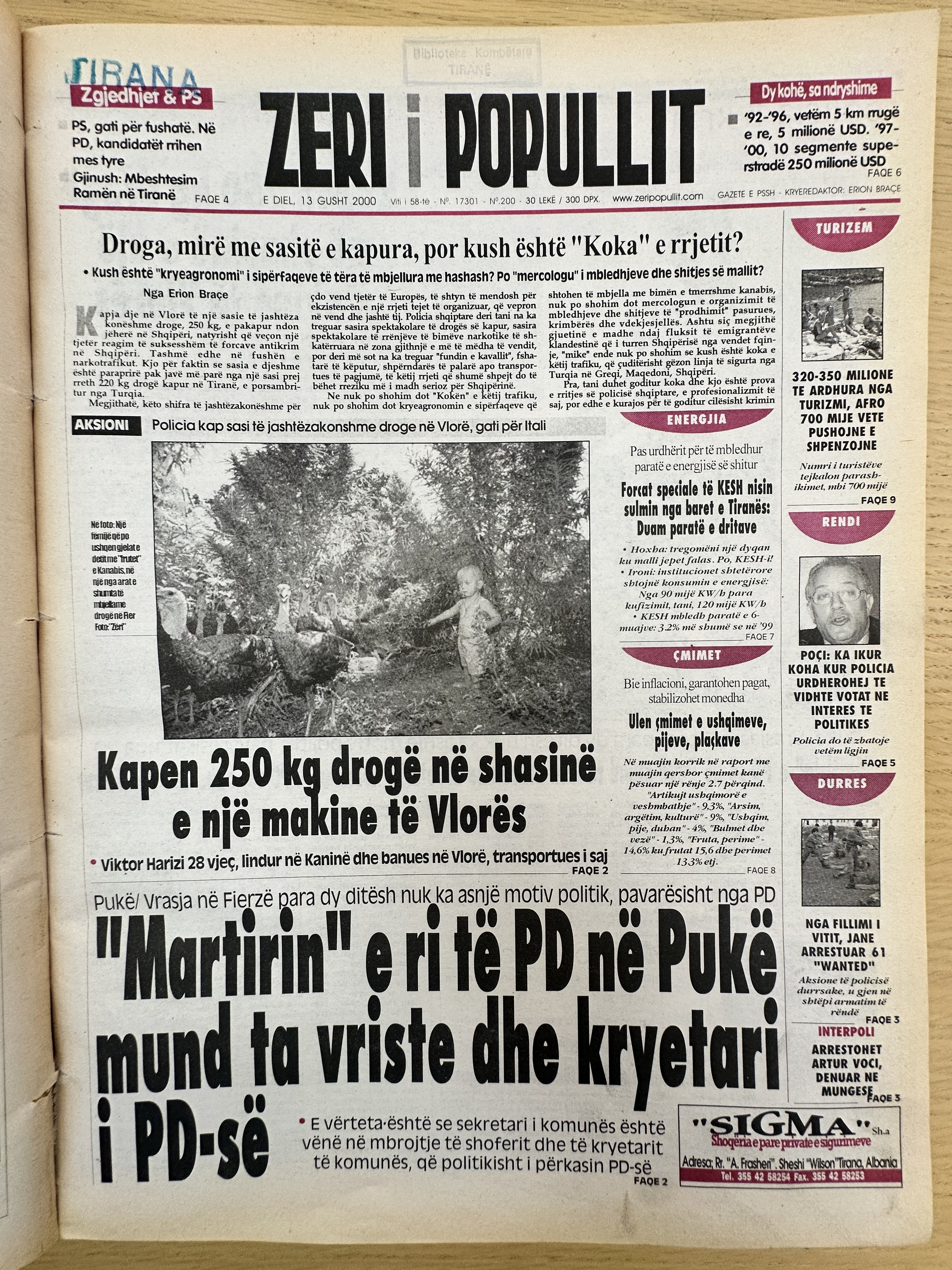 Zëri i Popullit 2000-08-13