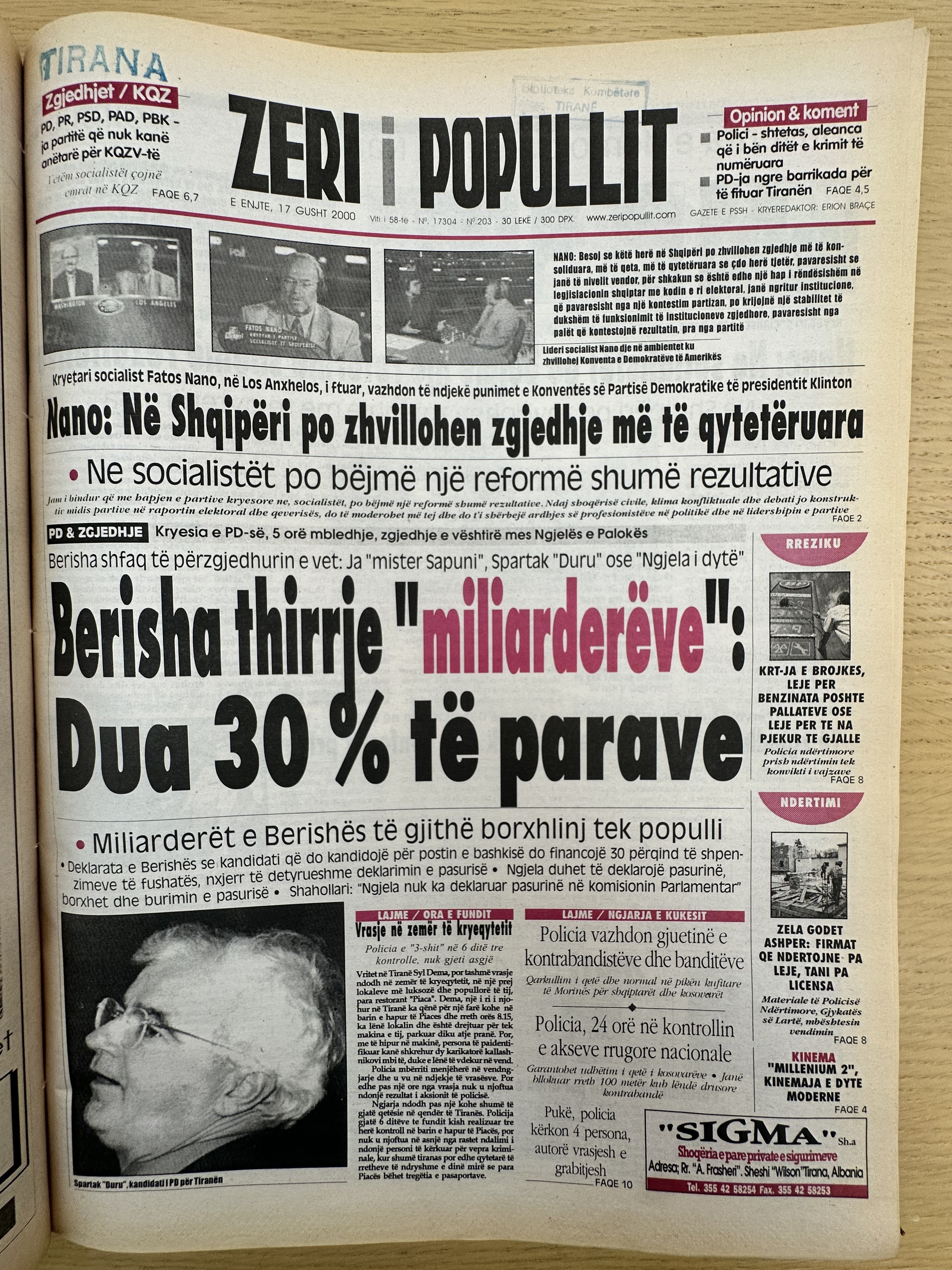 Zëri i Popullit 2000-08-17