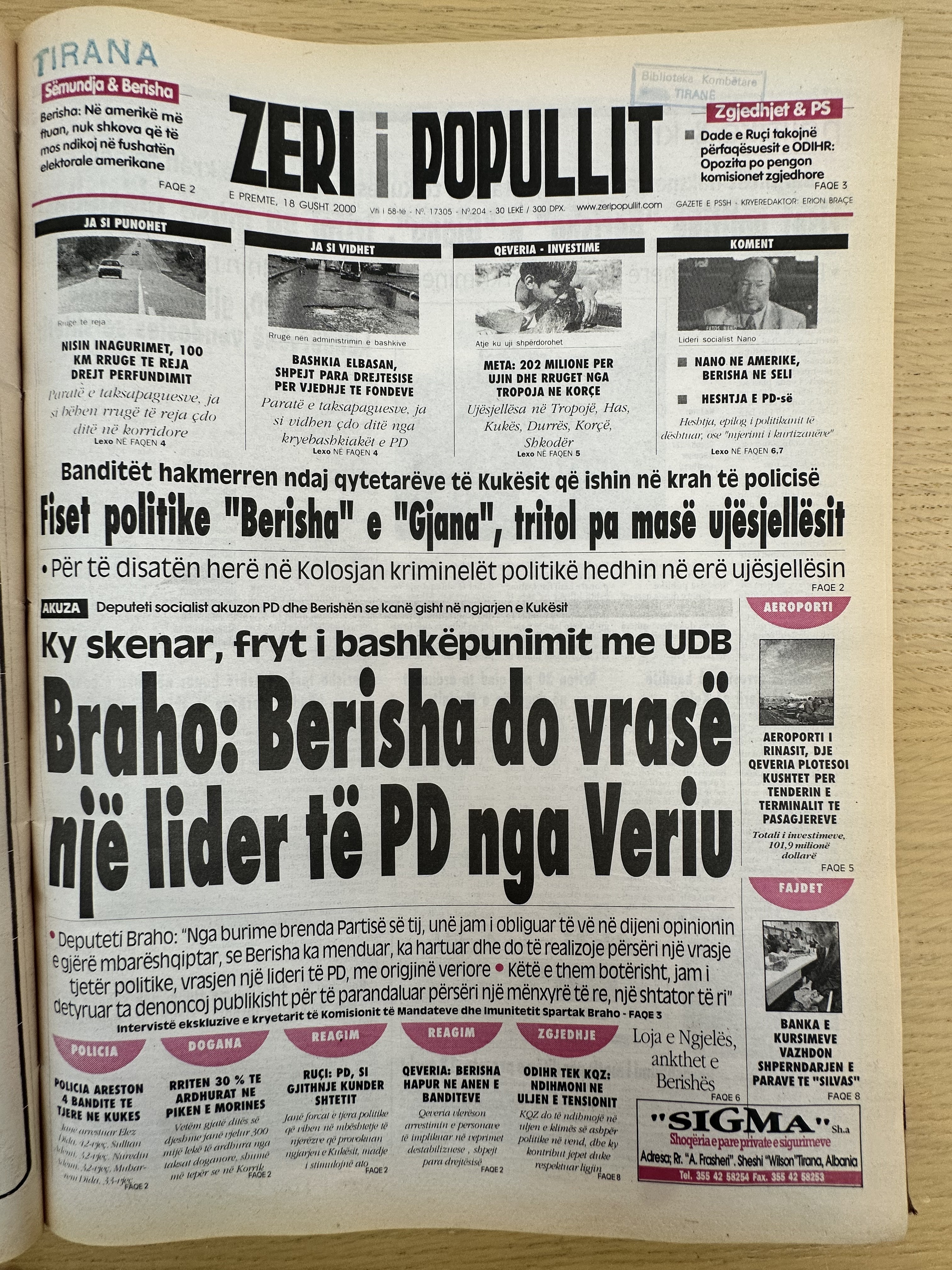 Zëri i Popullit 2000-08-18