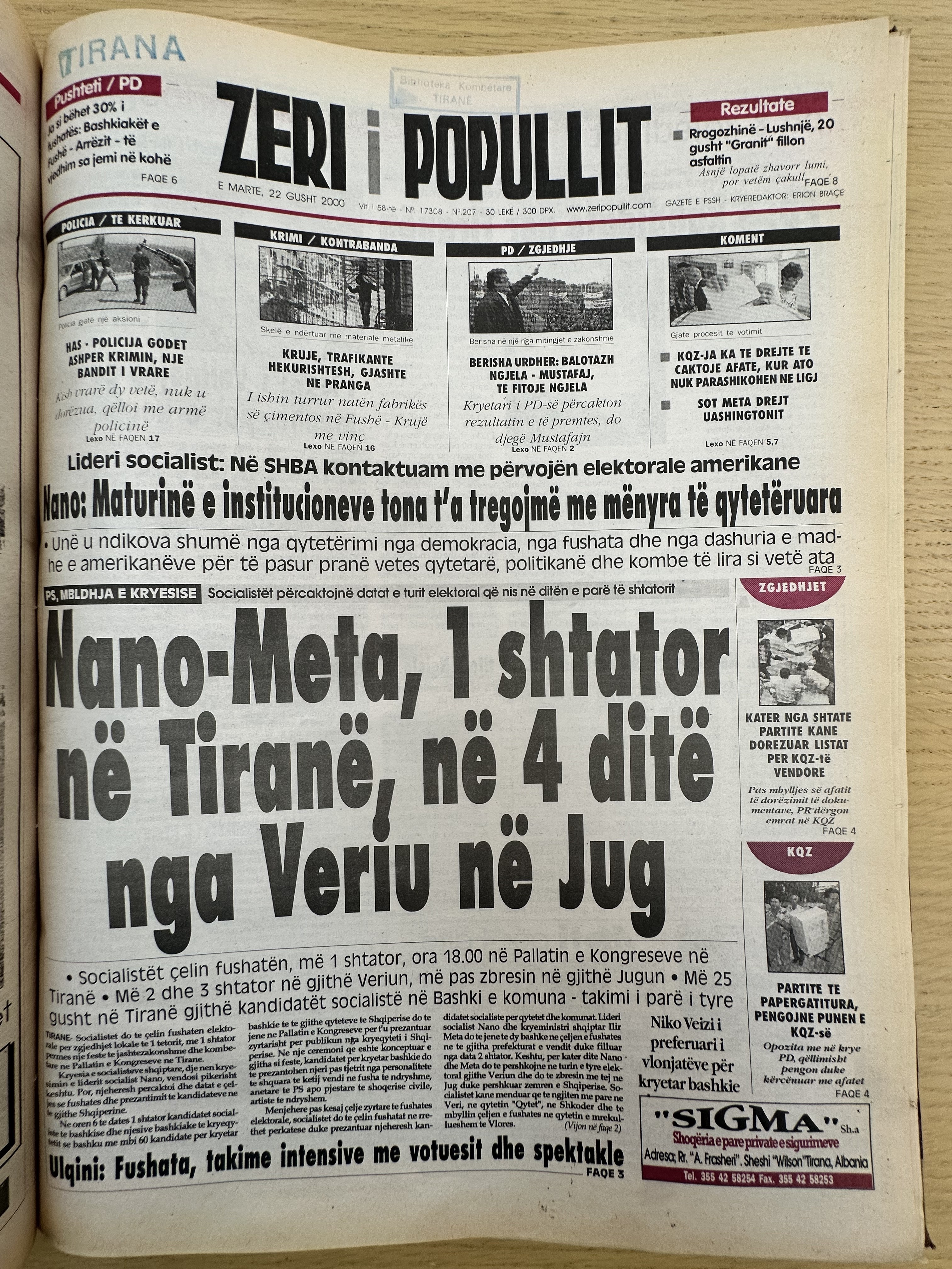 Zëri i Popullit 2000-08-22