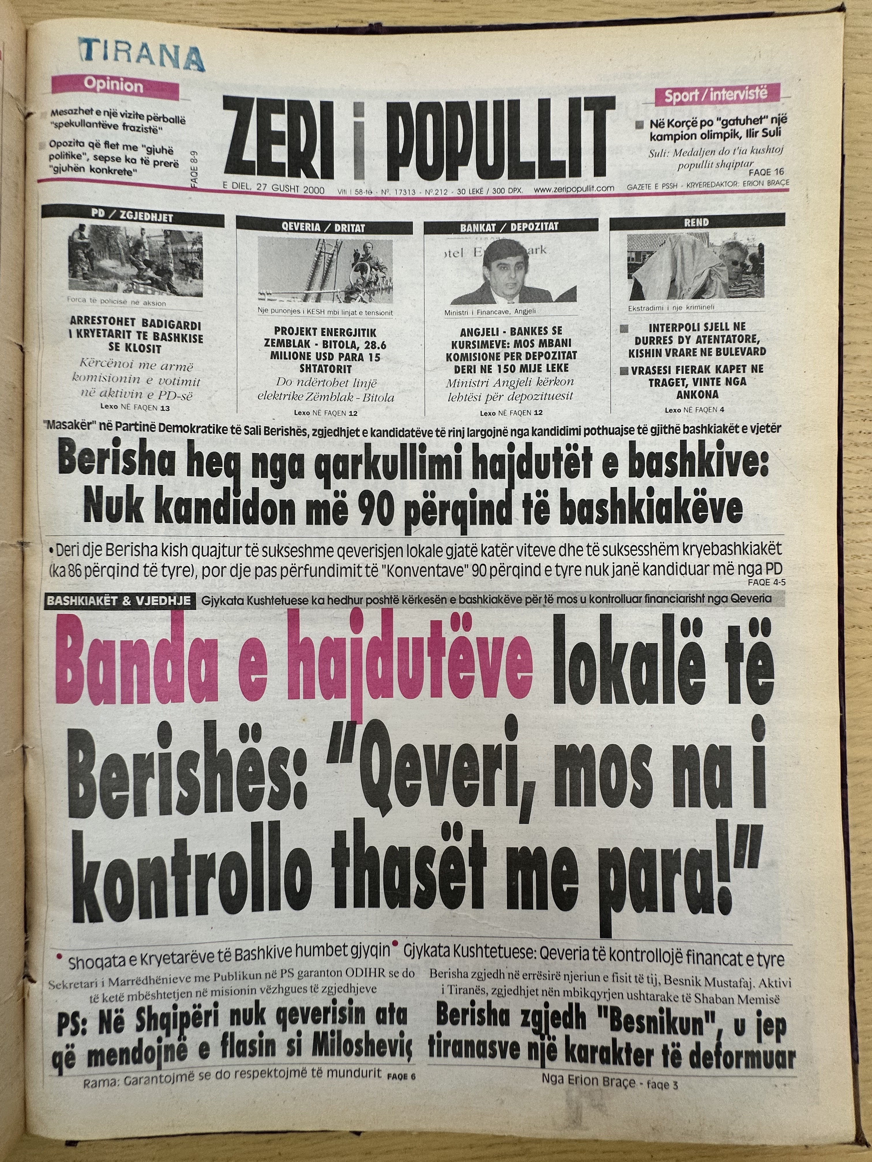 Zëri i Popullit 2000-08-27