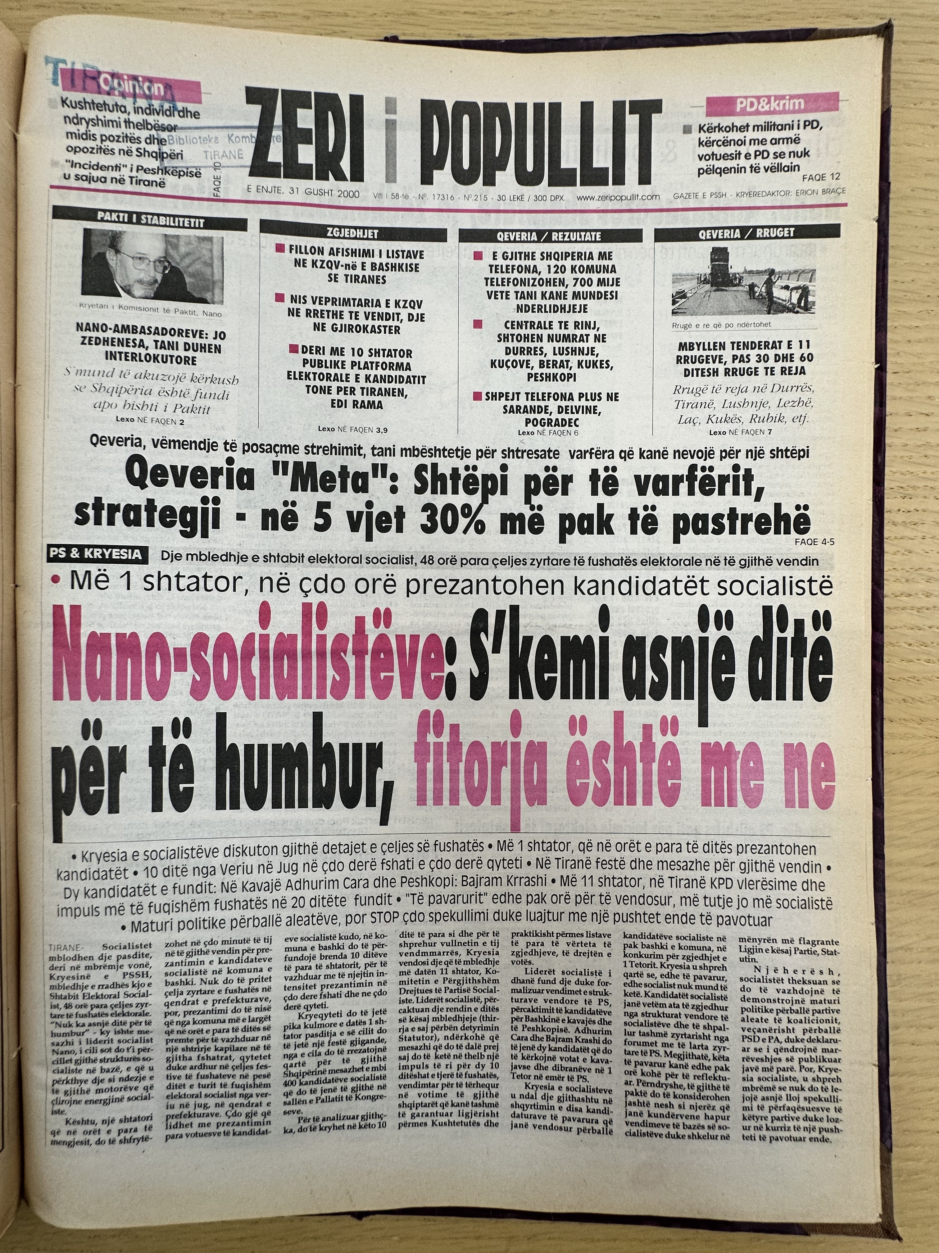 Zëri i Popullit 2000-08-31