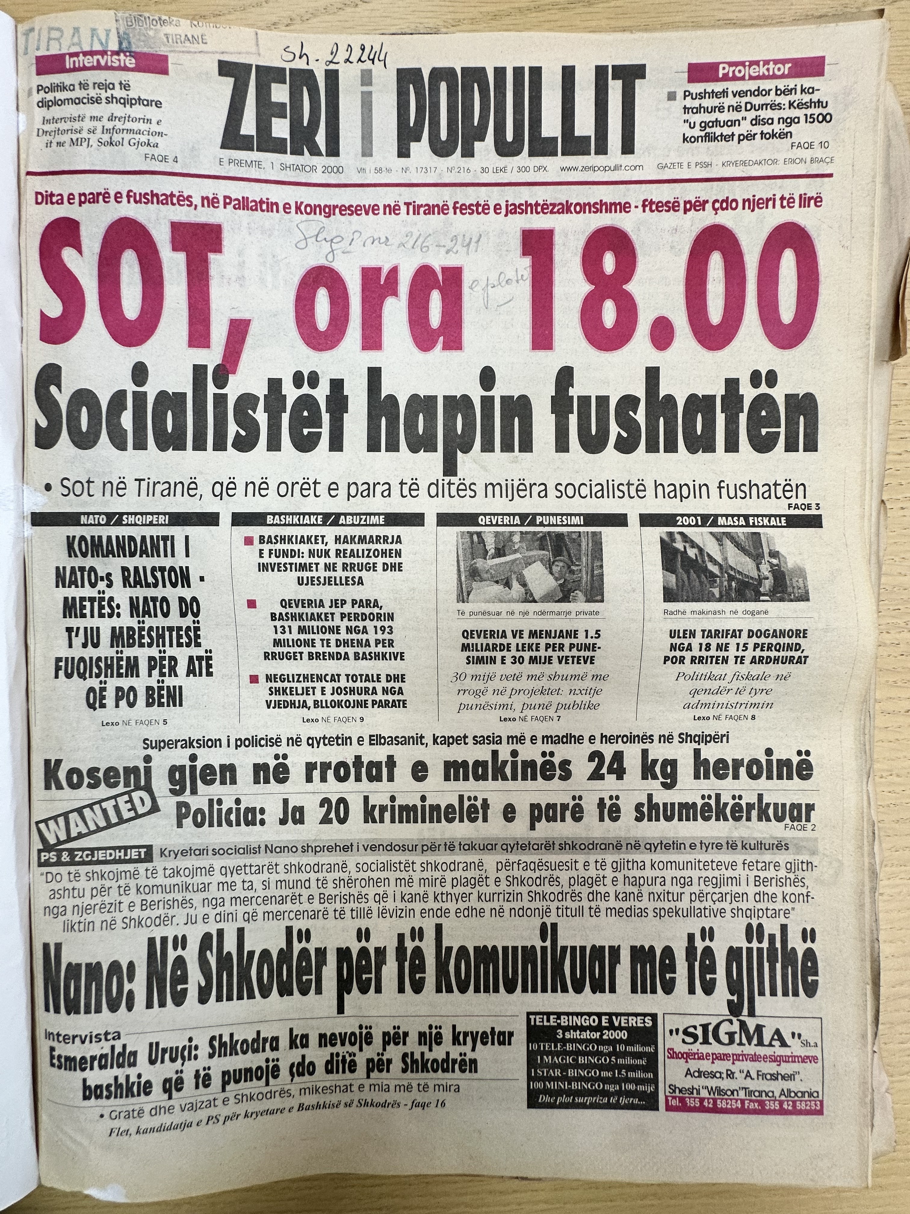 Zëri i Popullit 2000-09-01