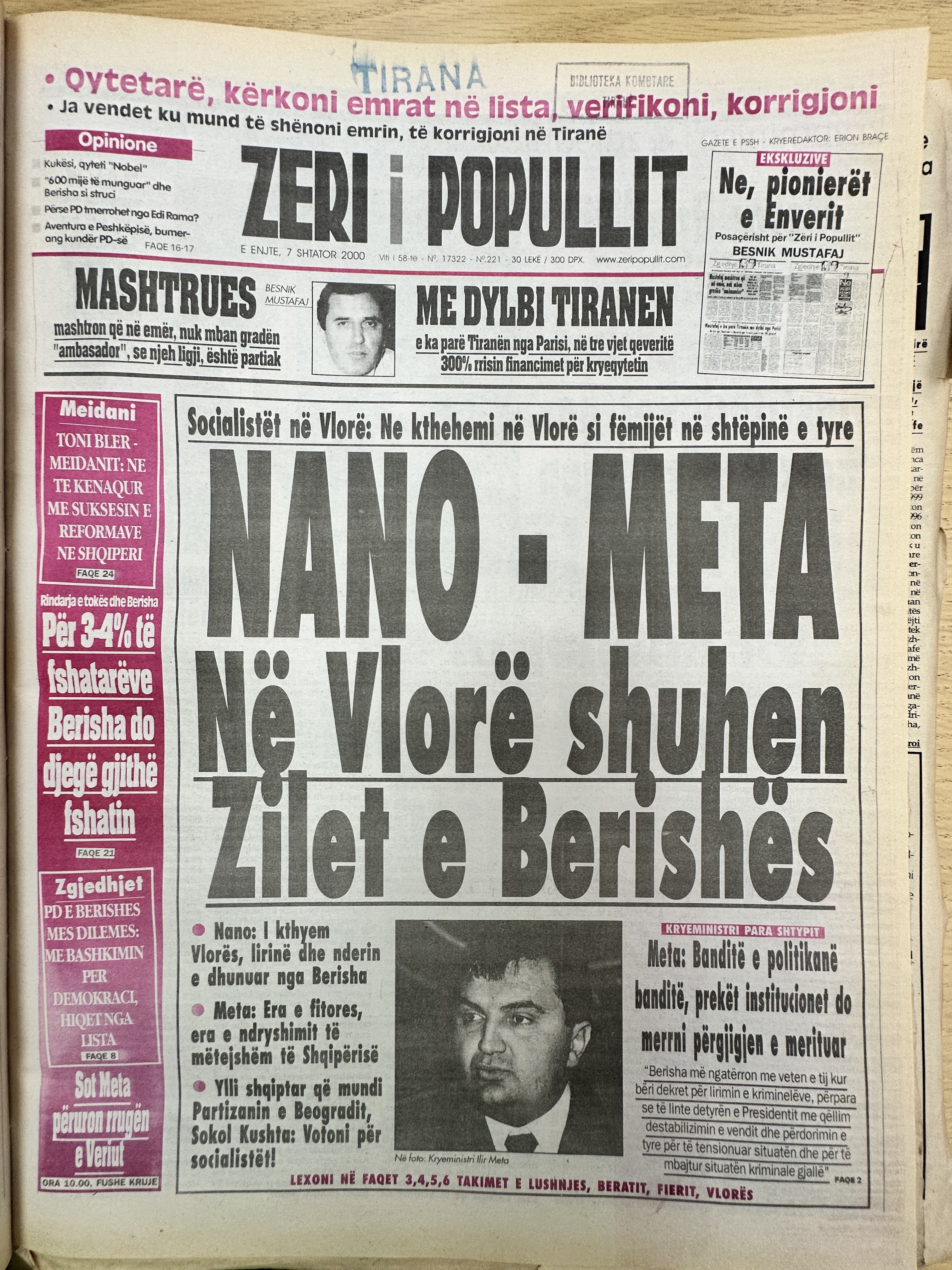 Zëri i Popullit 2000-09-07