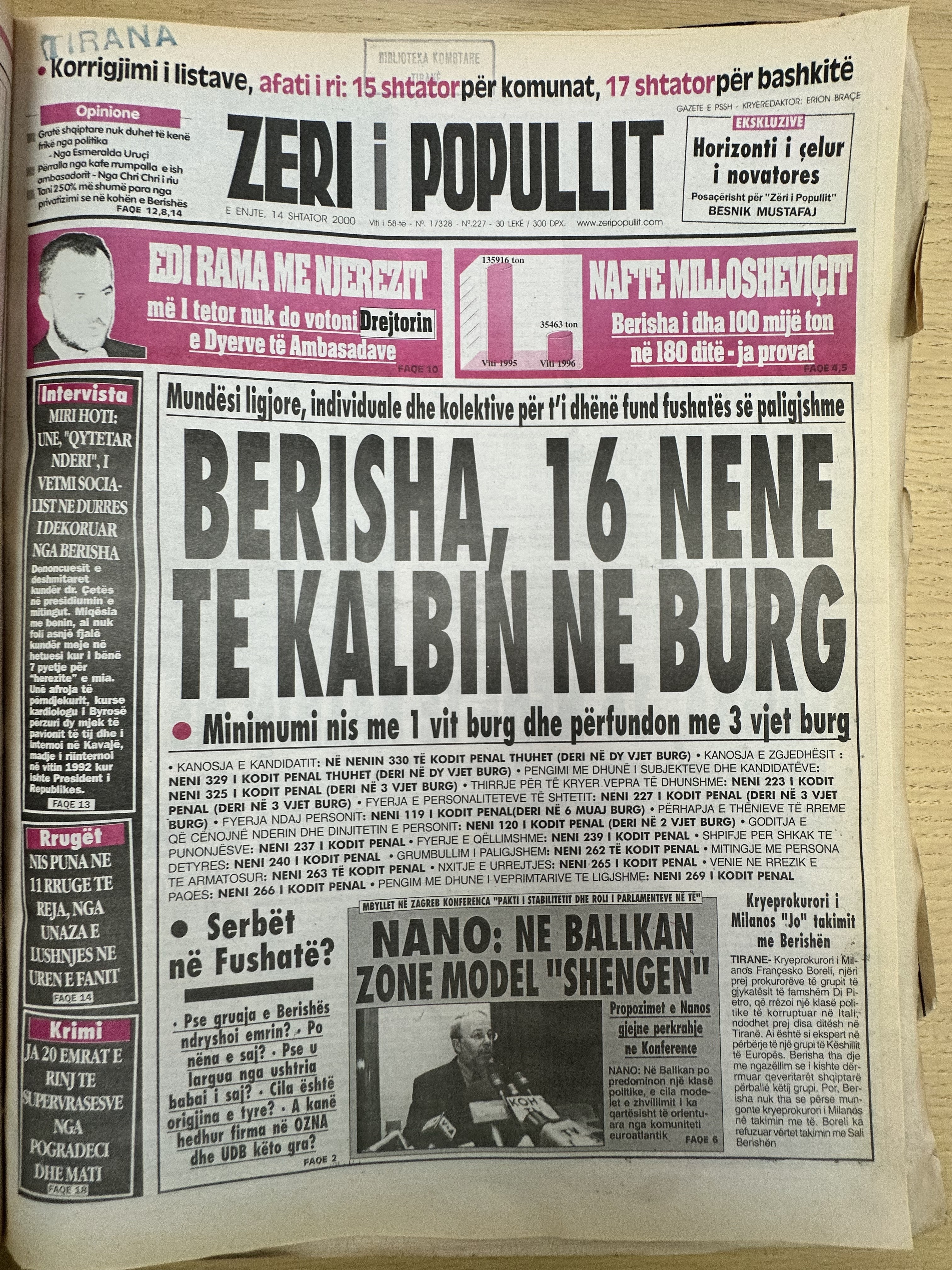 Zëri i Popullit 2000-09-14
